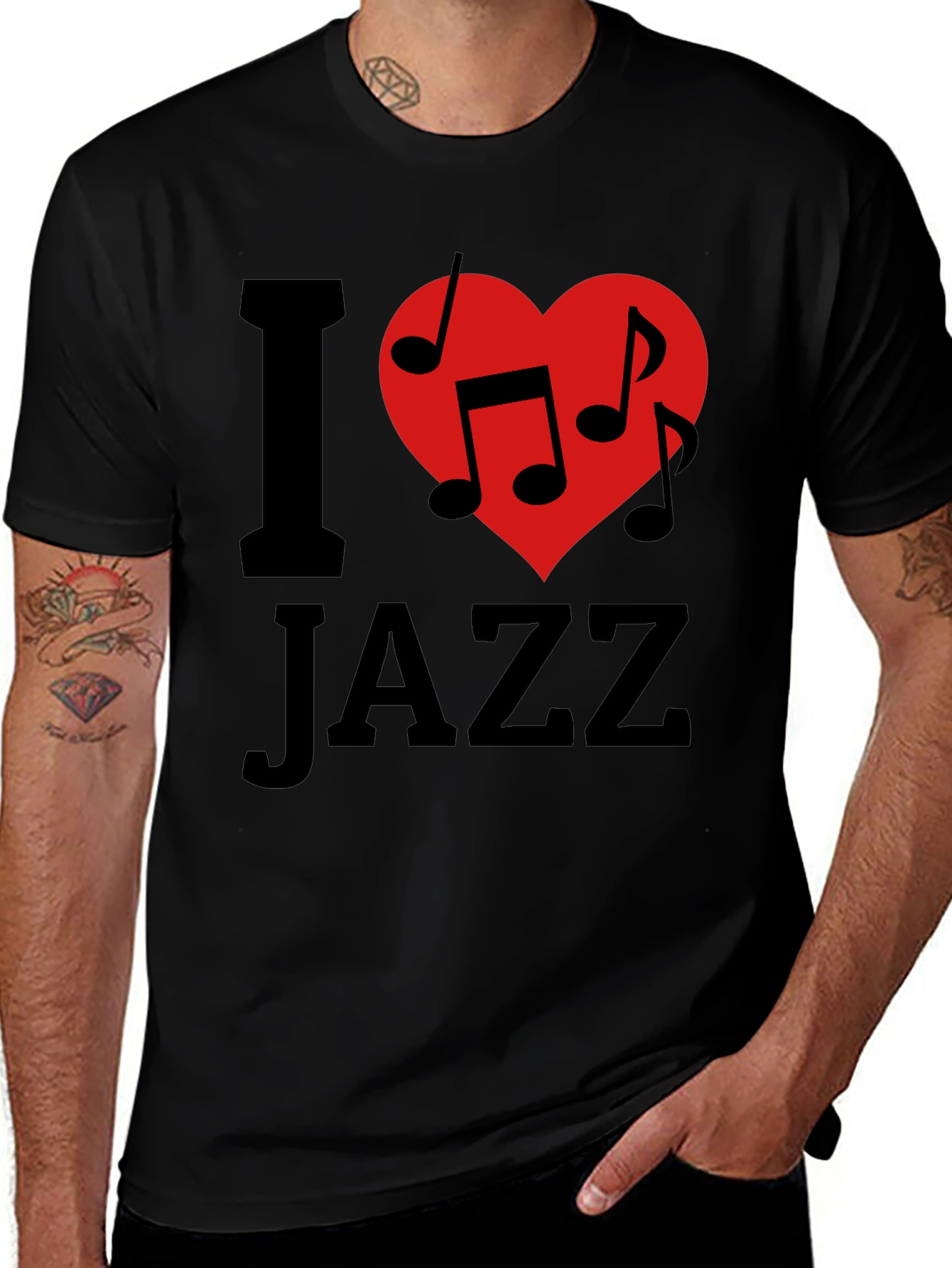 Variant 6 of I Love Jazz Music T-Shirt - Graphic Print Tee