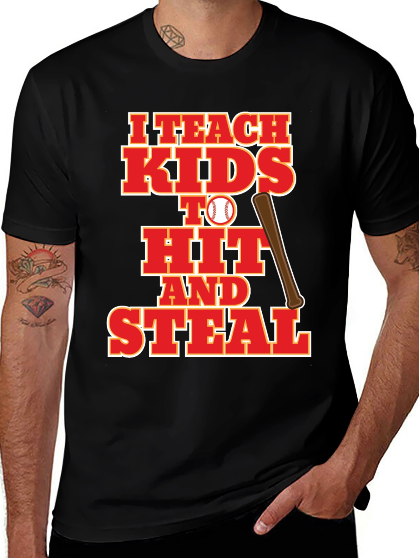 I Teach Kids to Hit and Steal Baseball T-Shirt