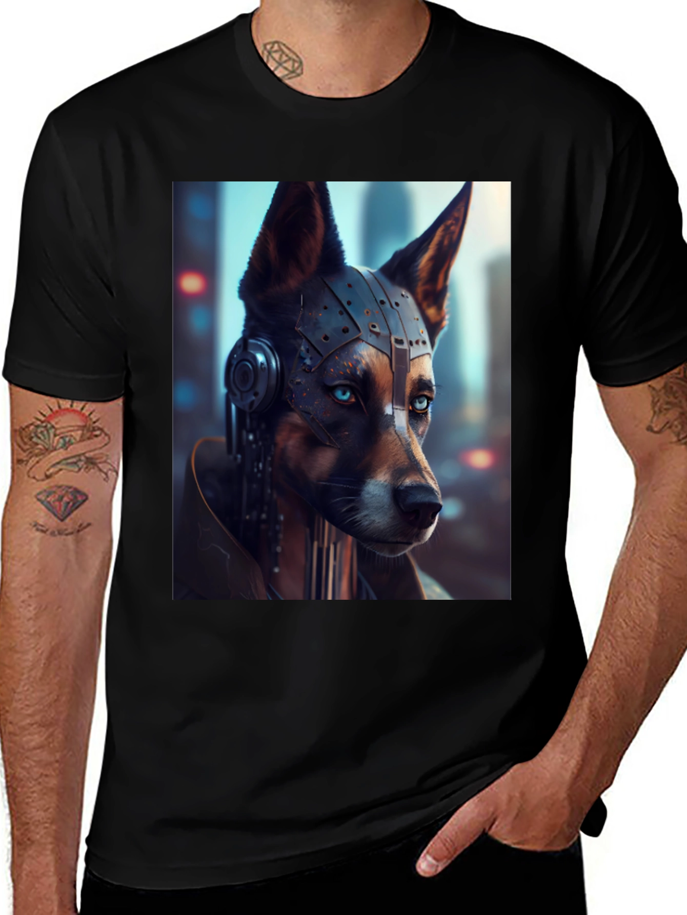 Variant 11 of Cyberpunk Dog Graphic T-Shirt