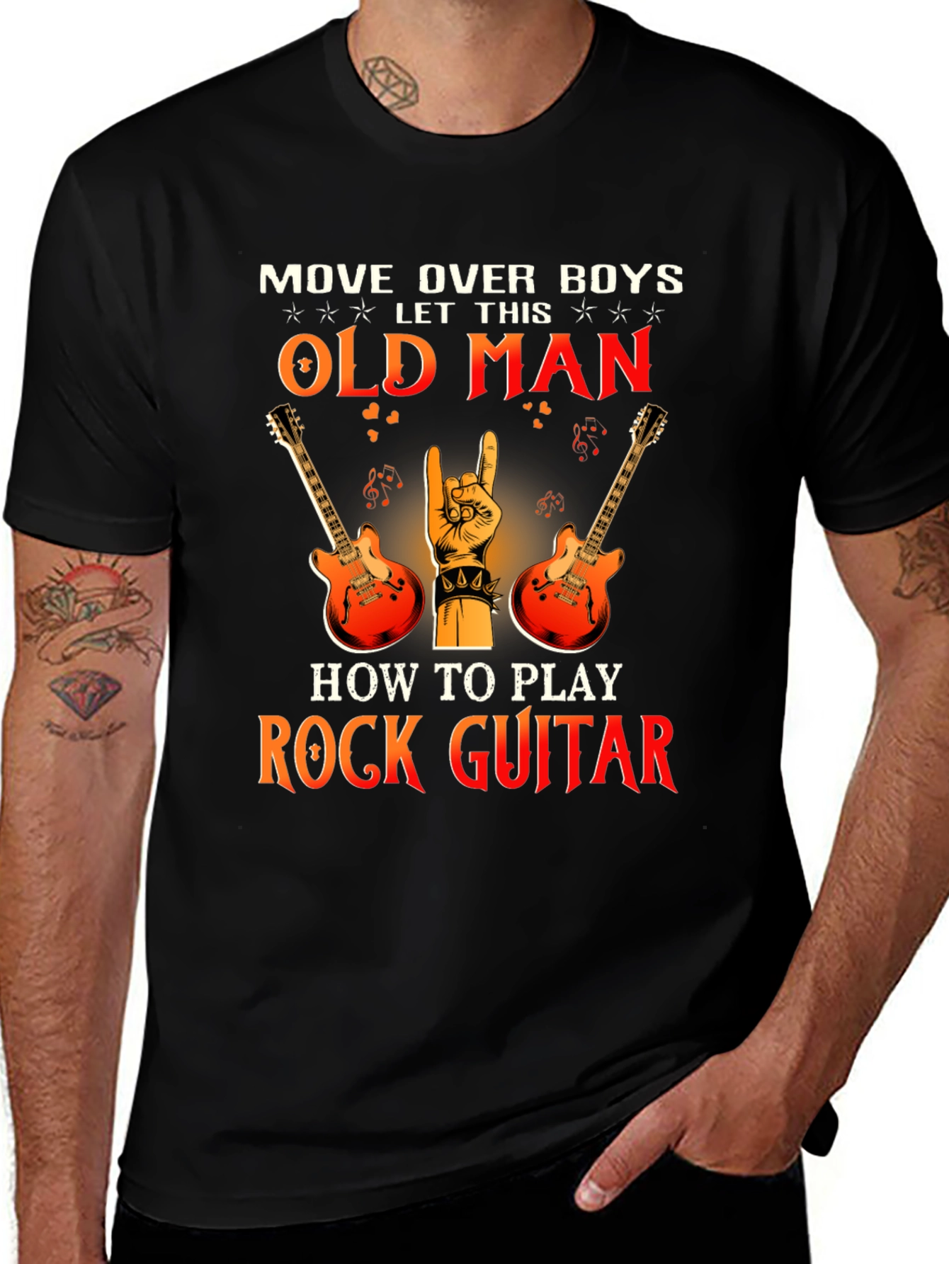 Variant 8 of Rock Guitar Old Man T-Shirt