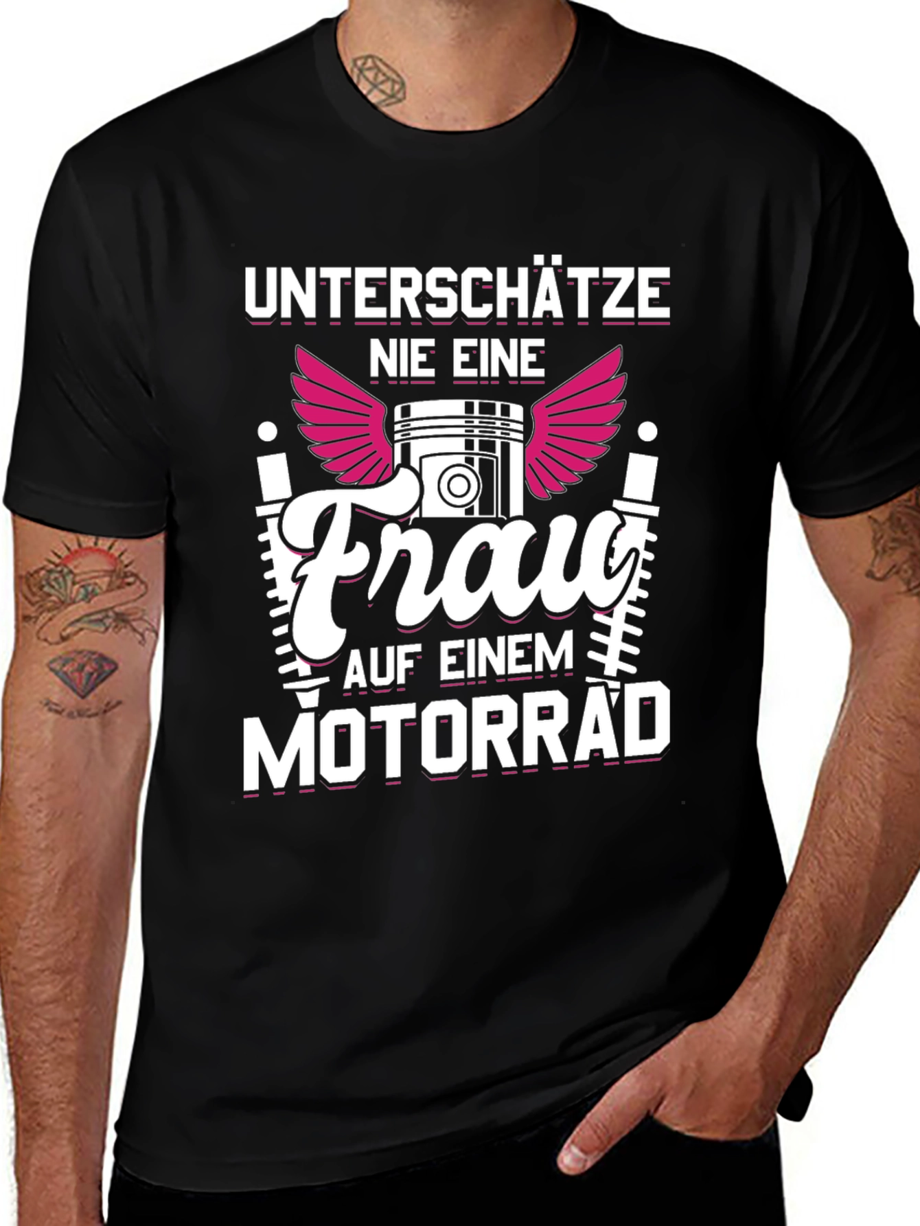 Variant 12 of Motorcycle Woman Graphic Tee