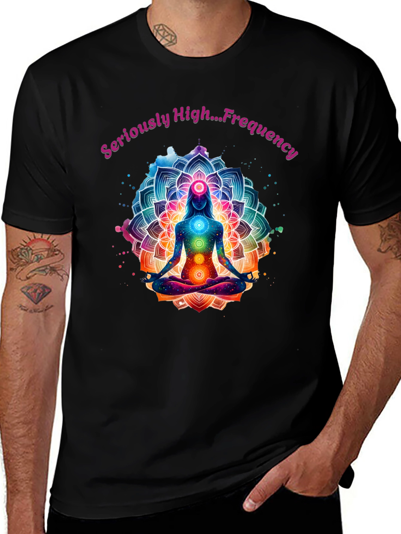 Variant 4 of Seriously High Frequency Chakra T-Shirt