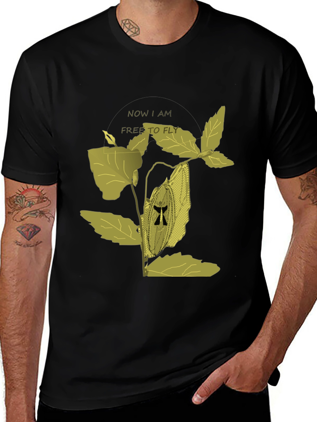 Variant 12 of Free to Fly Graphic Tee - Modern Black T-Shirt
