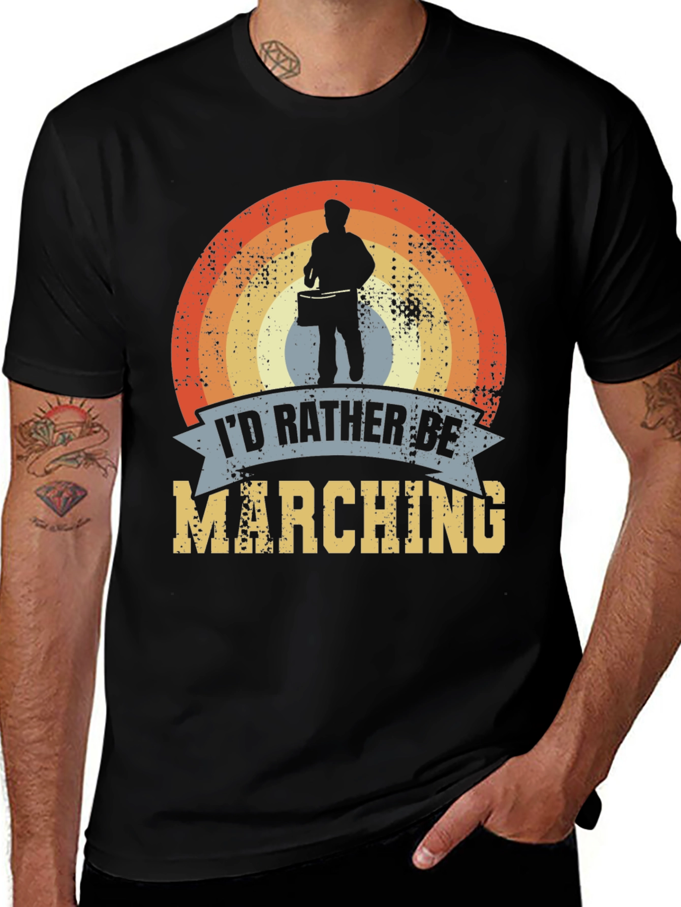 Variant 14 of Marching Band T-Shirt: I'd Rather Be Marching