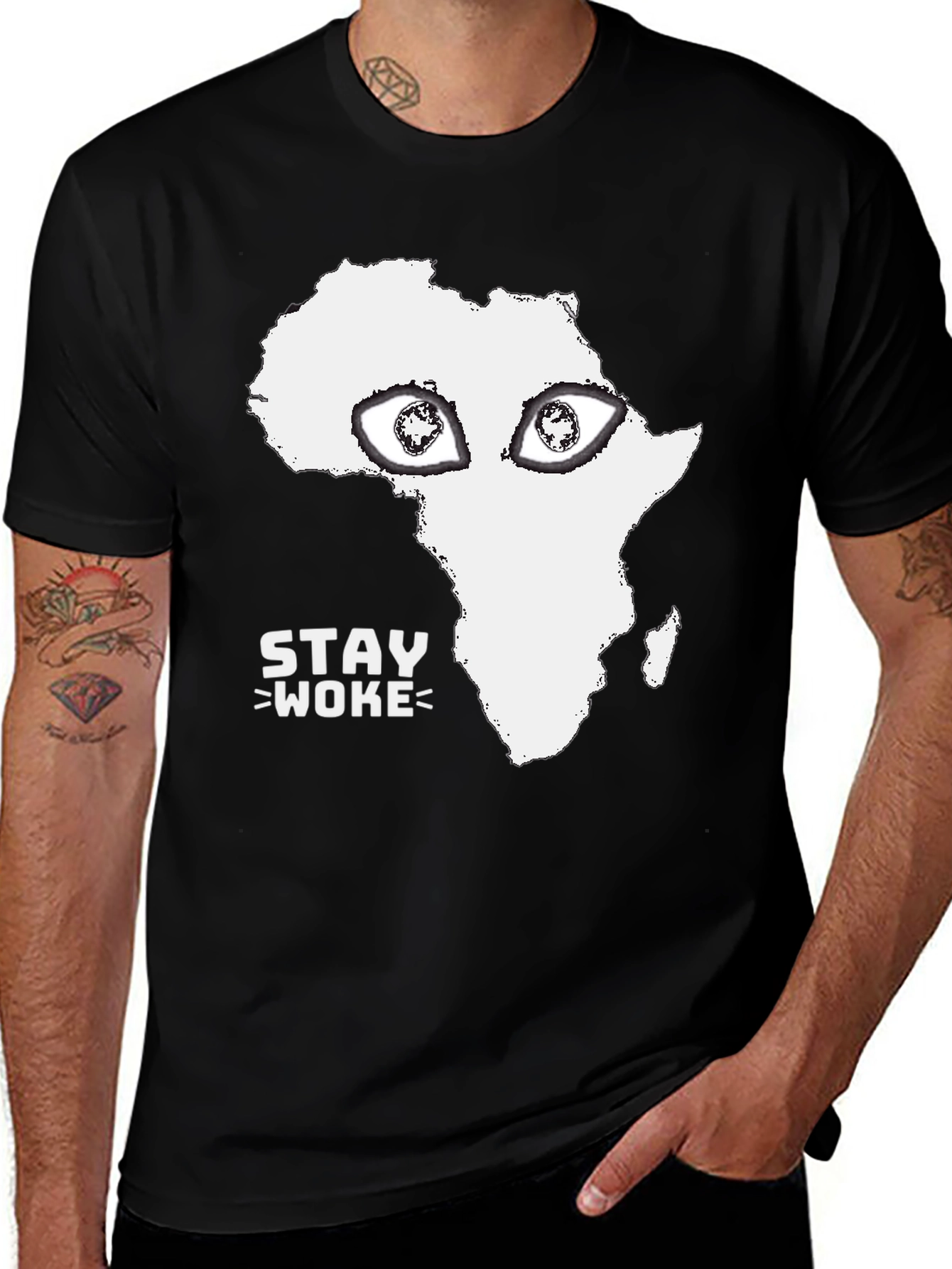 Black Stay Woke Africa Graphic Tee main image