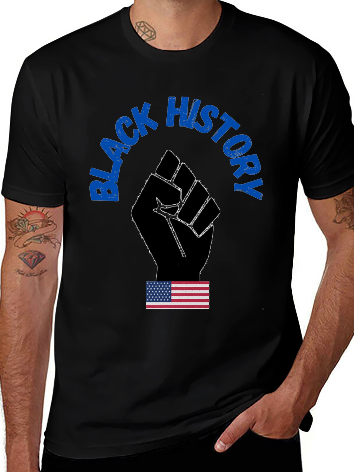 Black History Fist Graphic T-Shirt