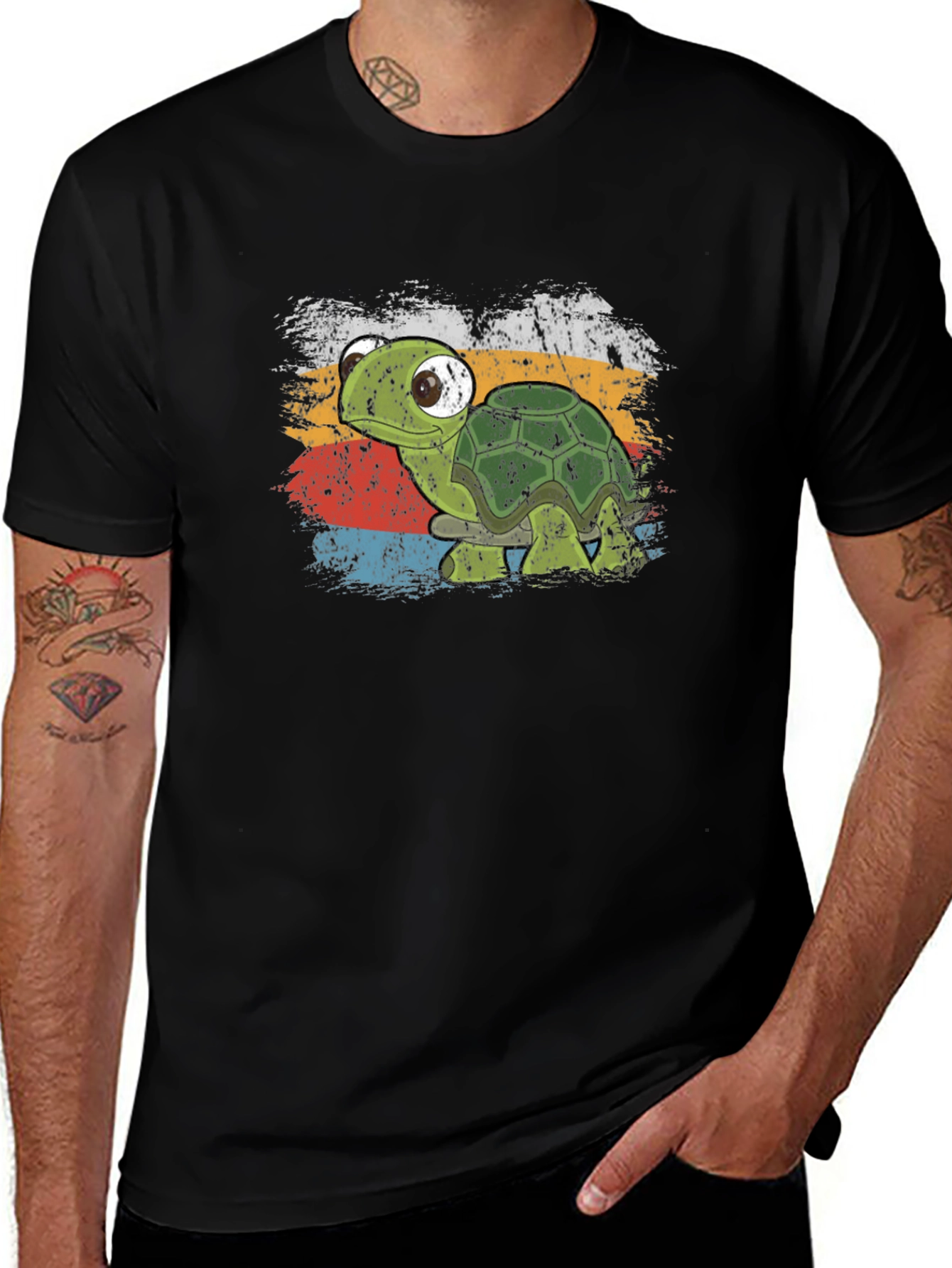 Variant 26 of Retro Turtle Graphic T-Shirt - Soft Cotton Blend