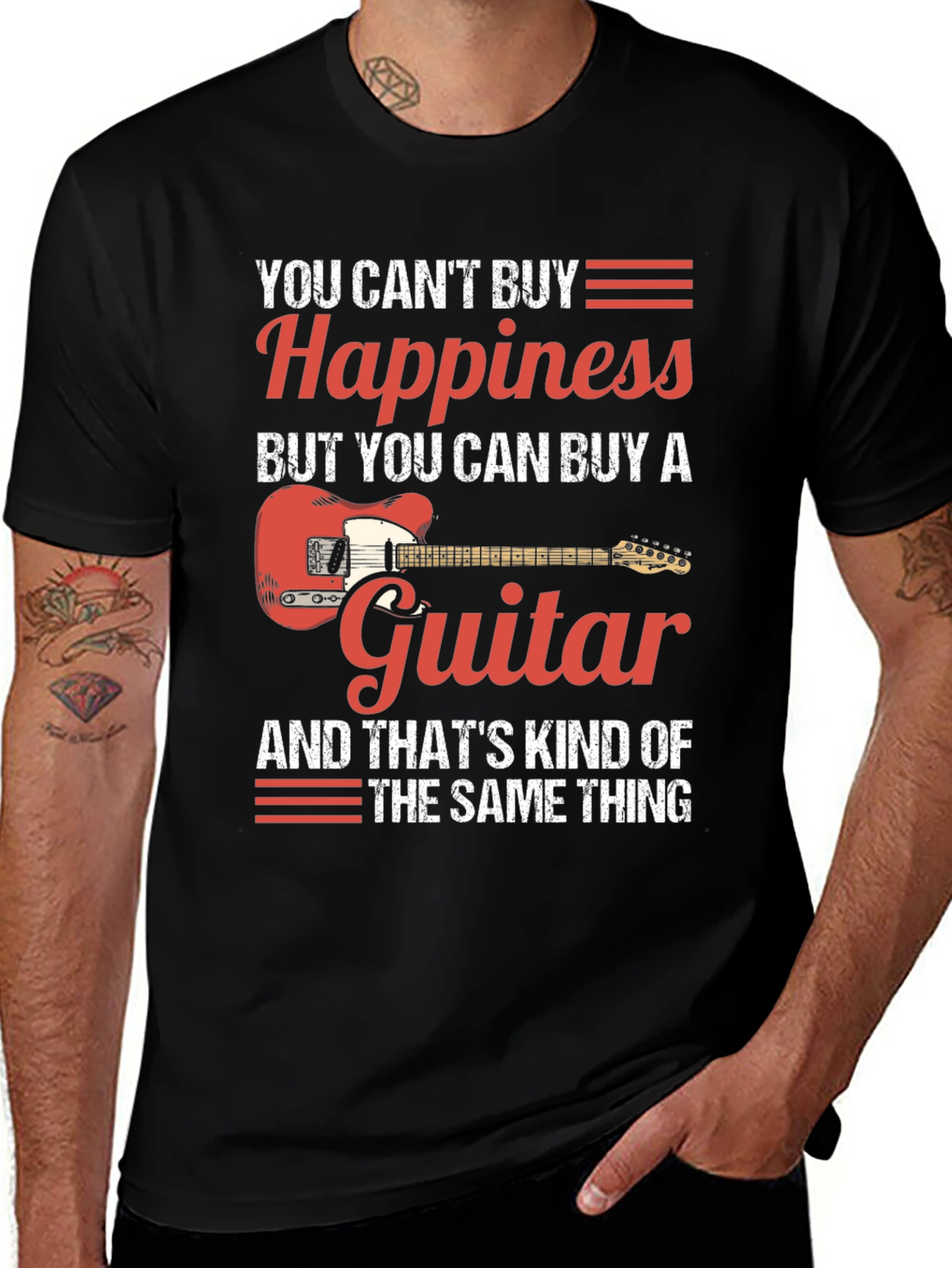 Variant 4 of Guitar Happiness Graphic T-Shirt - Musician Tee