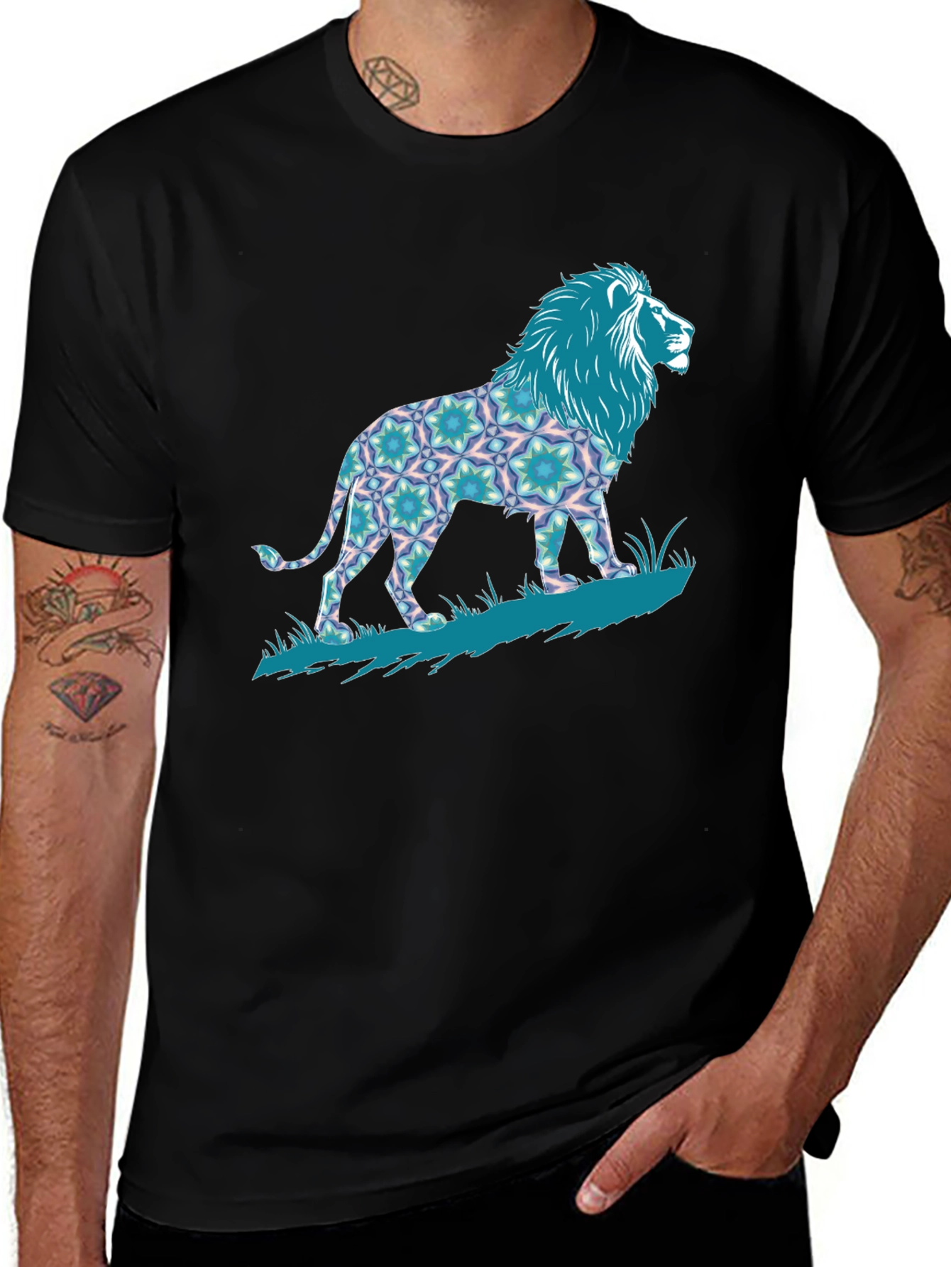 Variant 13 of Lion Graphic Print Tee - Bold Men's T-Shirt