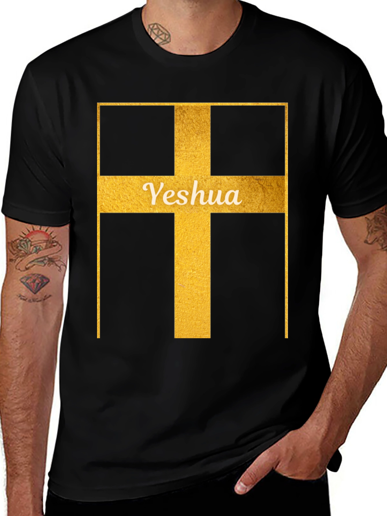 Yeshua Cross Graphic T-Shirt - Religious Apparel
