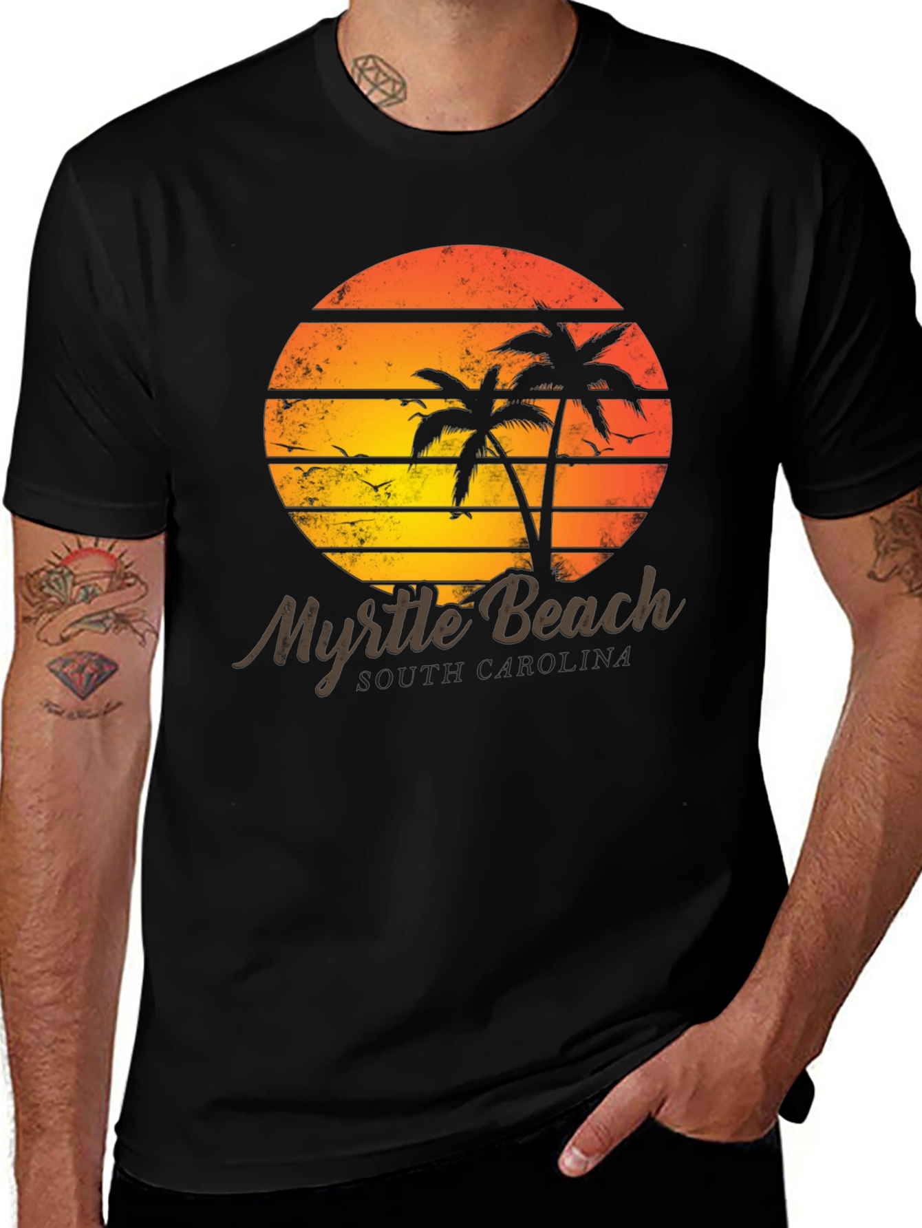 Variant 27 of Myrtle Beach Retro Sunset Graphic Tee