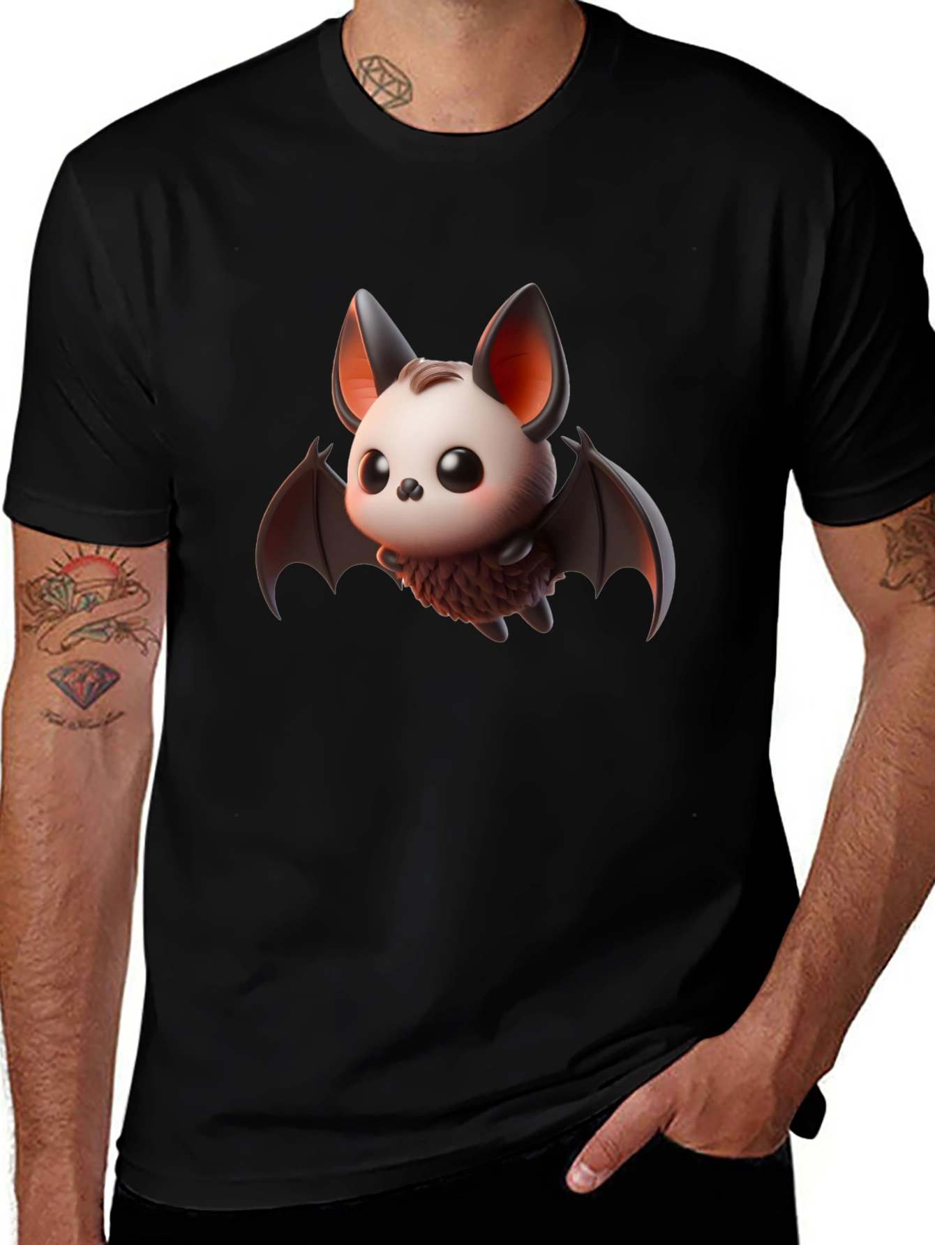 Variant 4 of Cute Bat Graphic Tee - Halloween Ready!