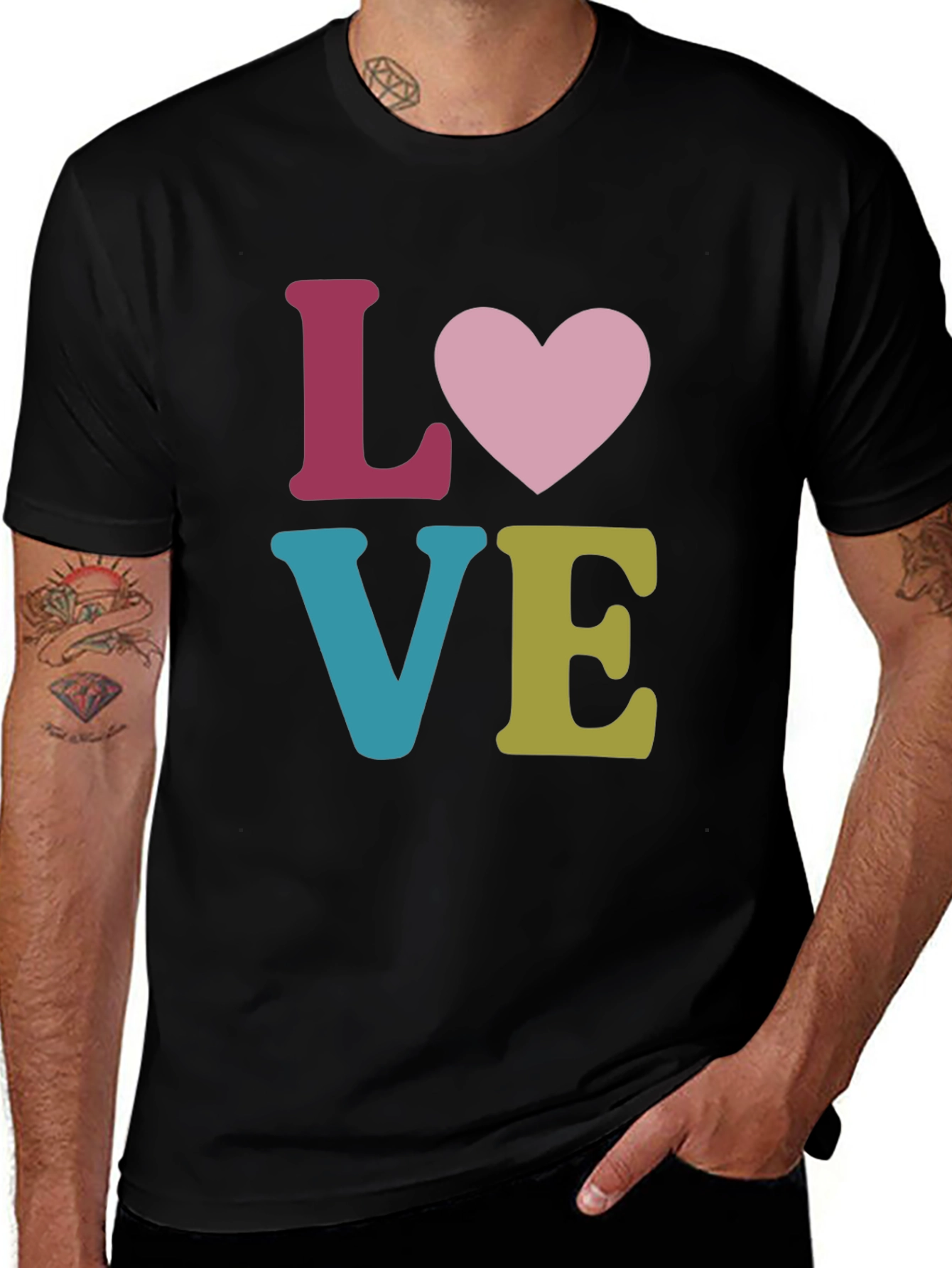 Variant 24 of LOVE Graphic Tee - Colorful Retro Design