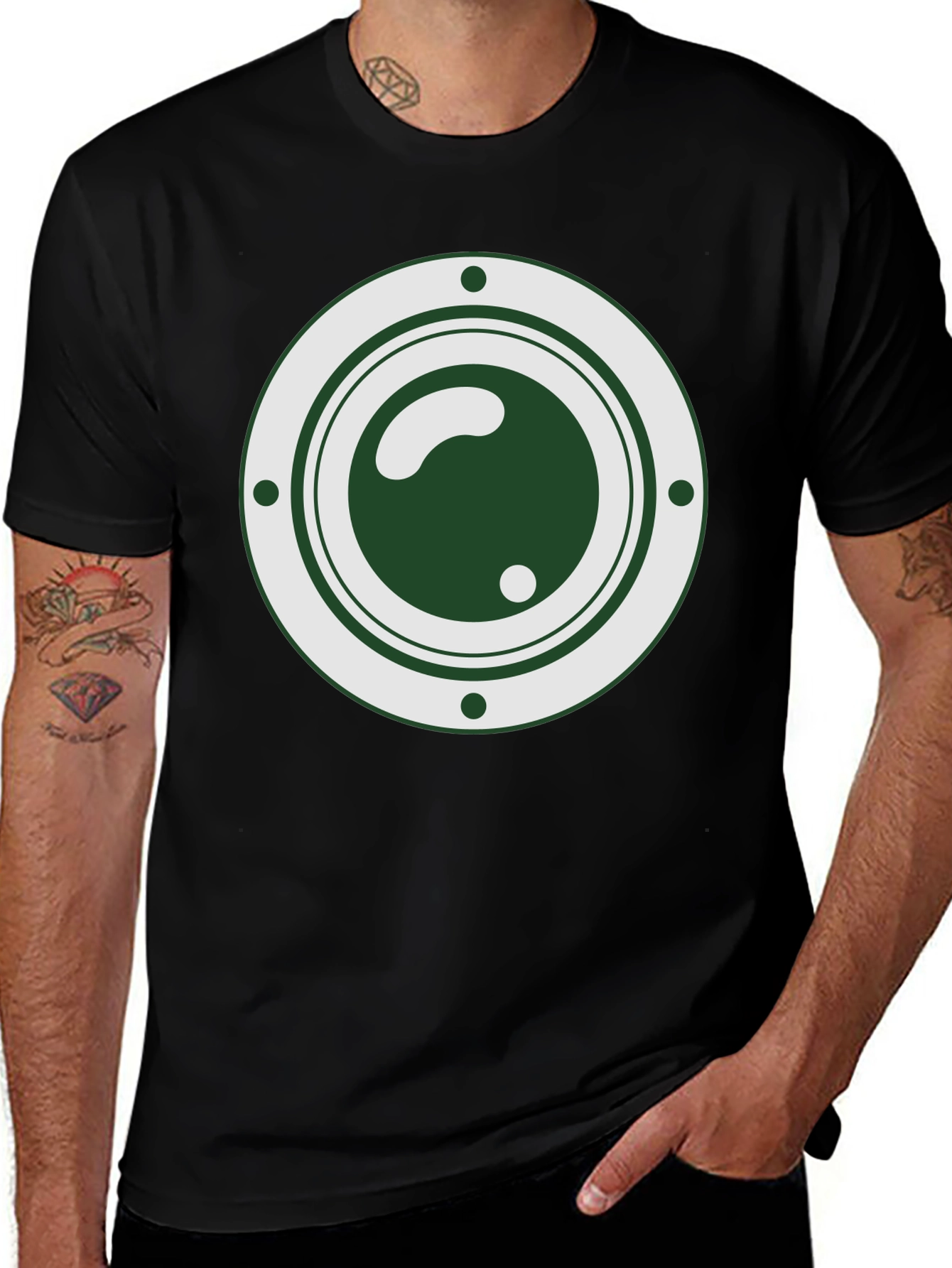 Variant 26 of Unique Graphic Tee: Emerald Green Target Design