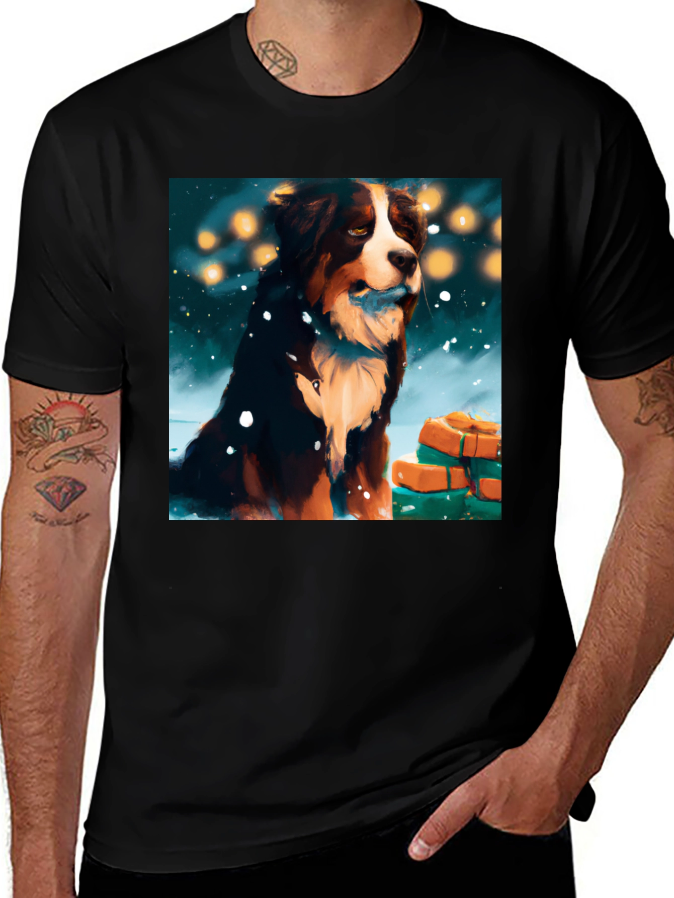 Variant 13 of Bernese Mountain Dog Holiday Gift T-Shirt