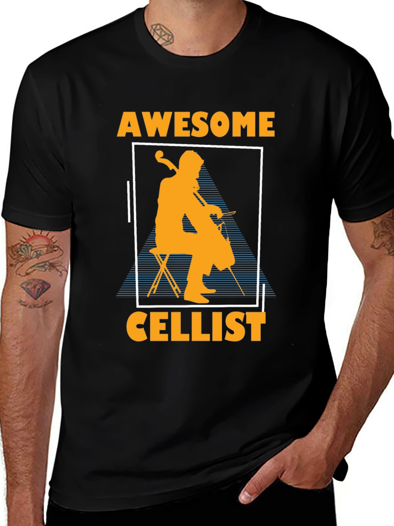 Variant 11 of Awesome Cellist T-Shirt - Music Lover Tee