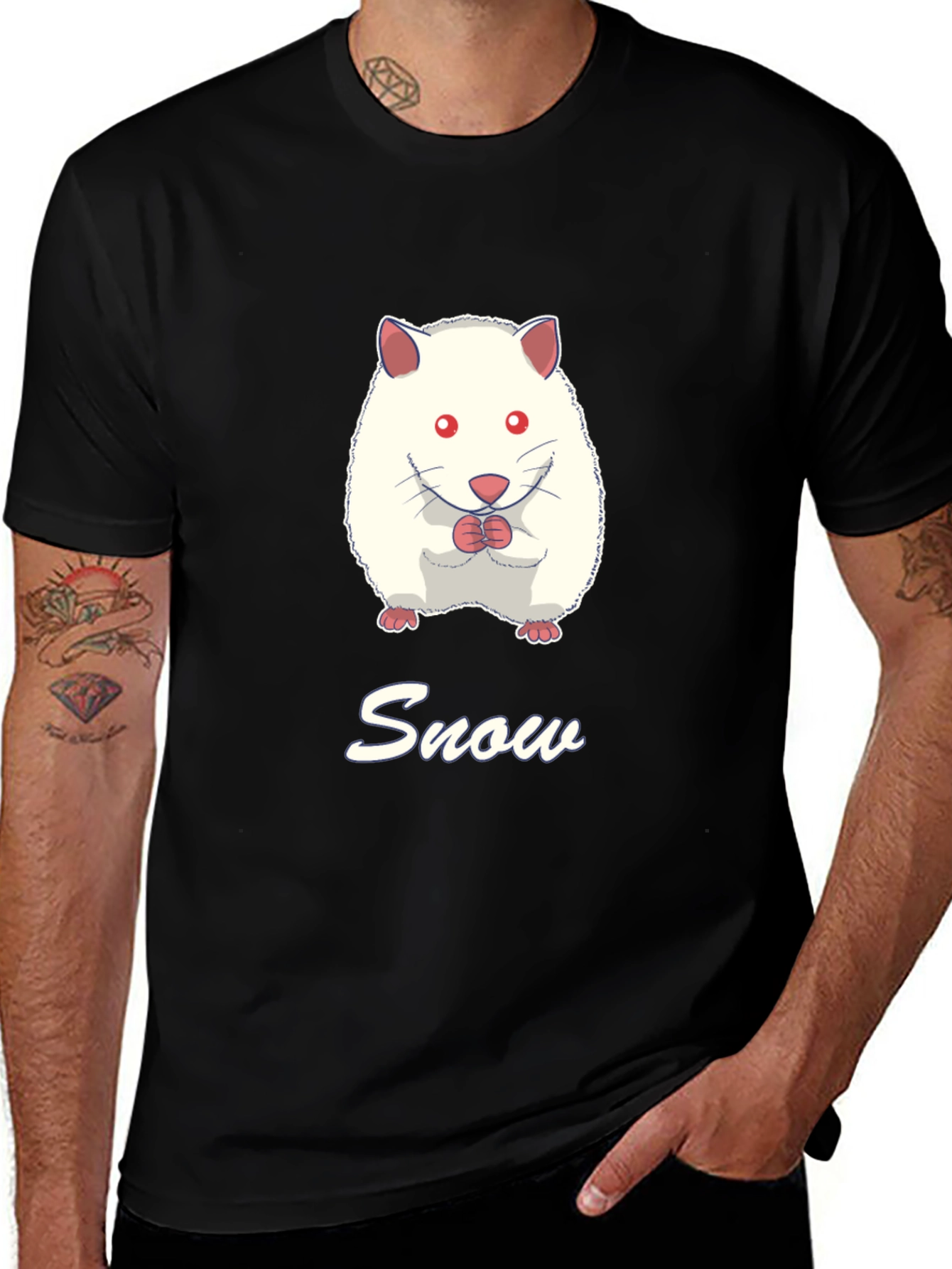 Variant 15 of Snow Hamster Graphic Tee - Cute Pet T-Shirt