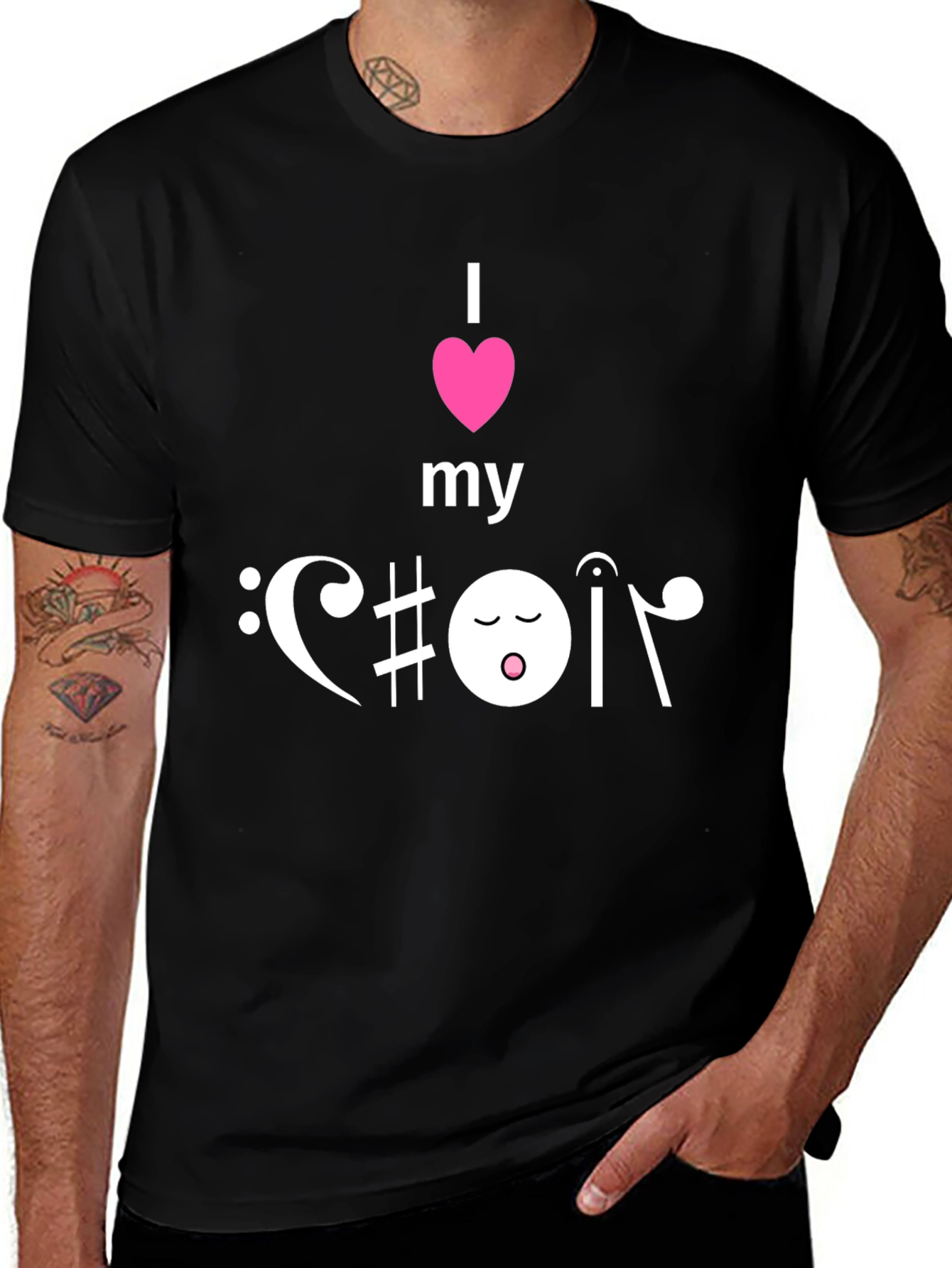 Variant 7 of I Heart My Choir Black T-Shirt - Music Lover Tee