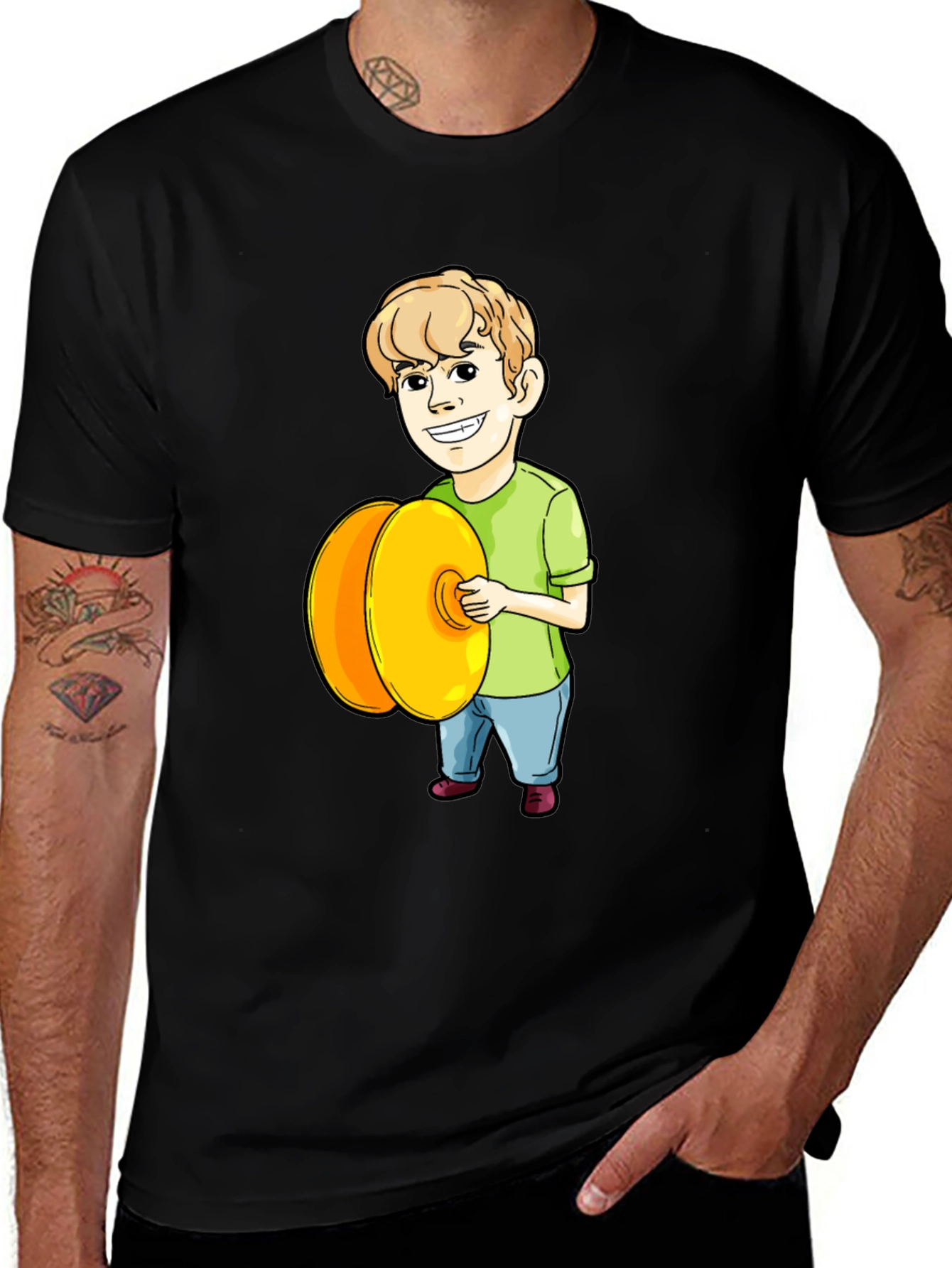 Variant 11 of Cartoon Boy Playing Cymbals Graphic T-Shirt