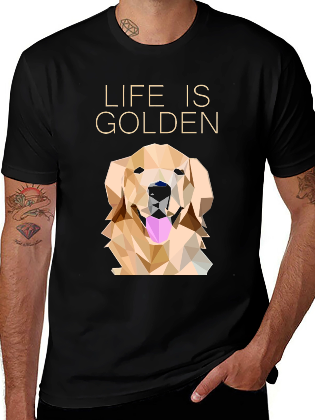 Variant 19 of Life is Golden Graphic T-Shirt - Black
