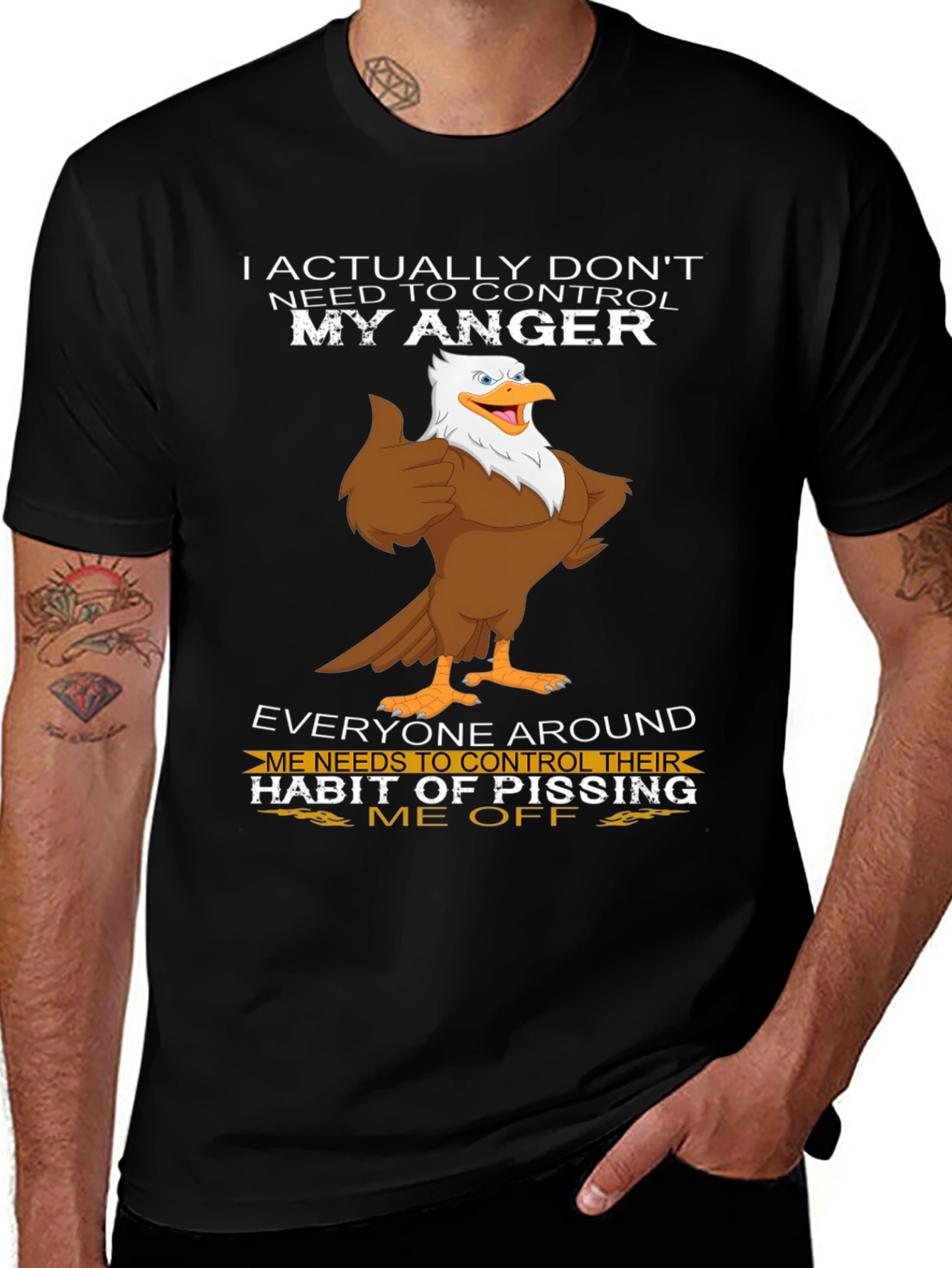Variant 11 of Funny Angry Eagle Graphic Tee
