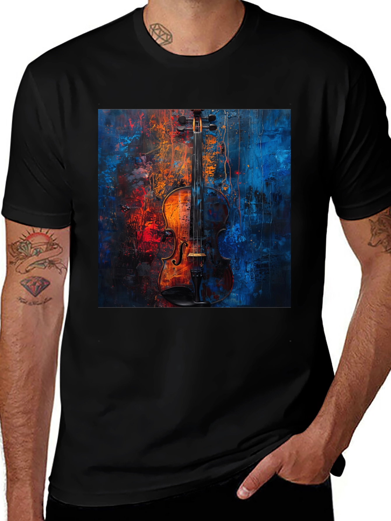 Variant 10 of Violin Art Graphic Tee - Musical Expression