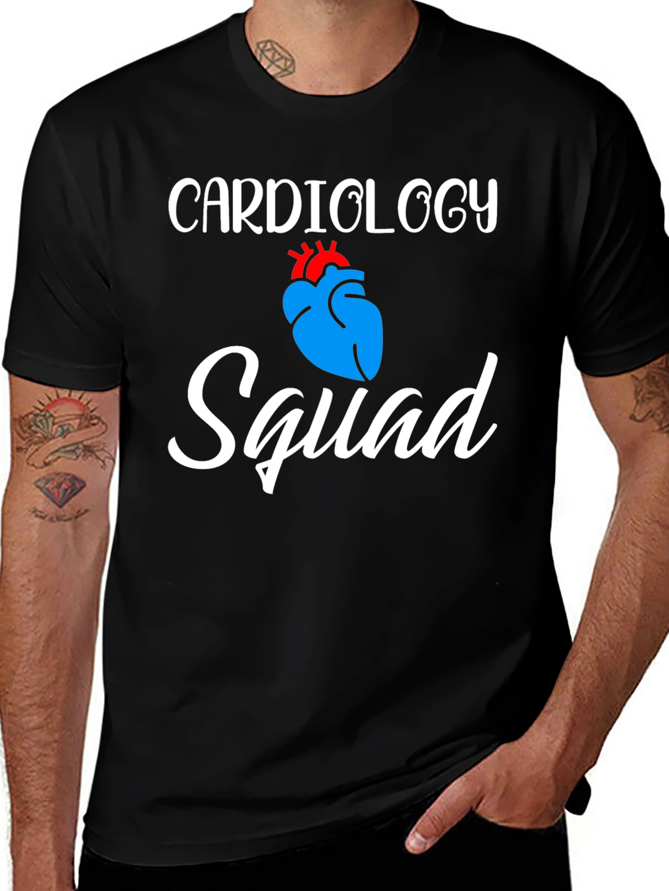 Black Cardiology Squad T-Shirt - Medical Team Apparel main image