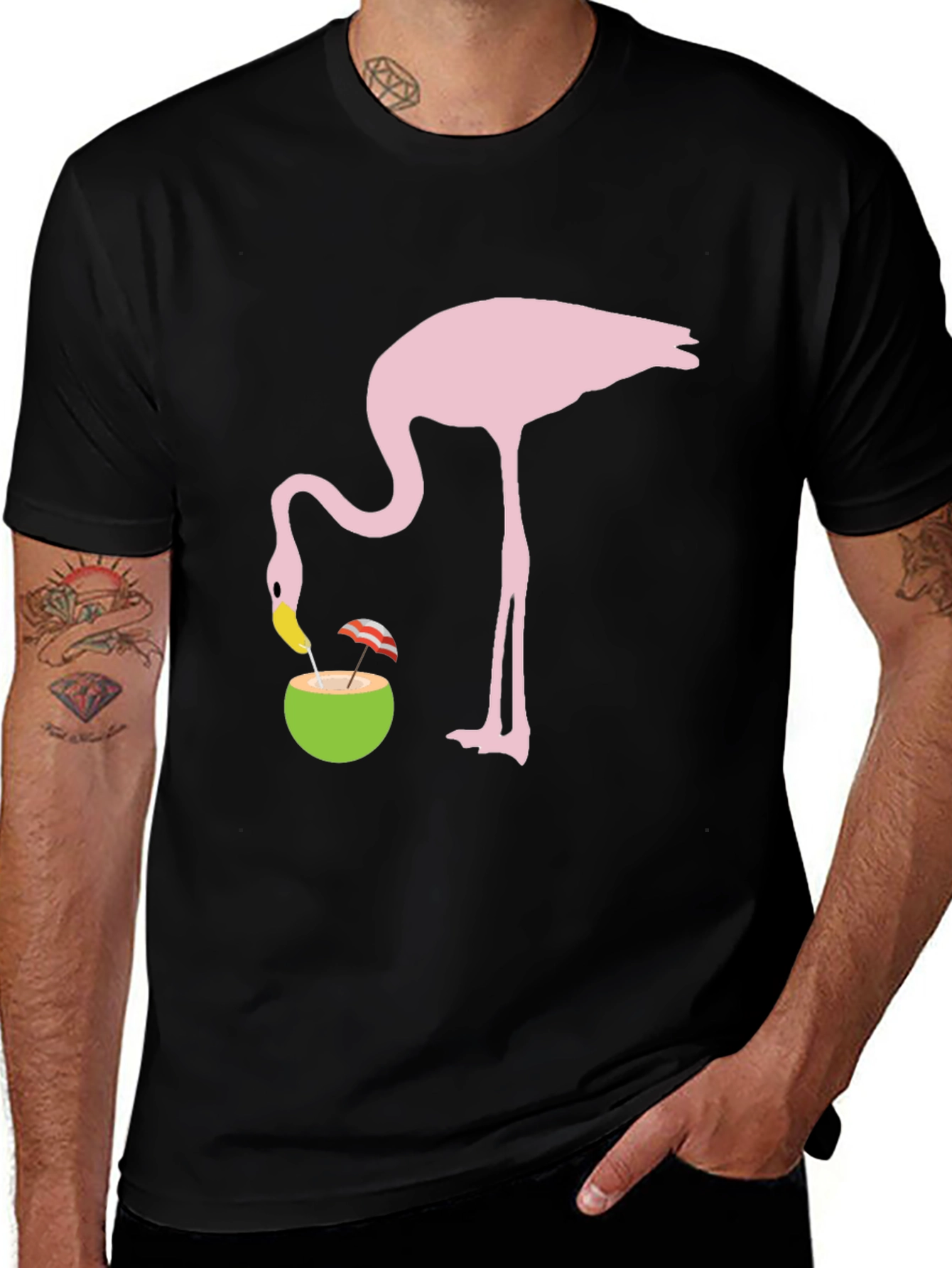 Pink Flamingo Cocktail T-Shirt