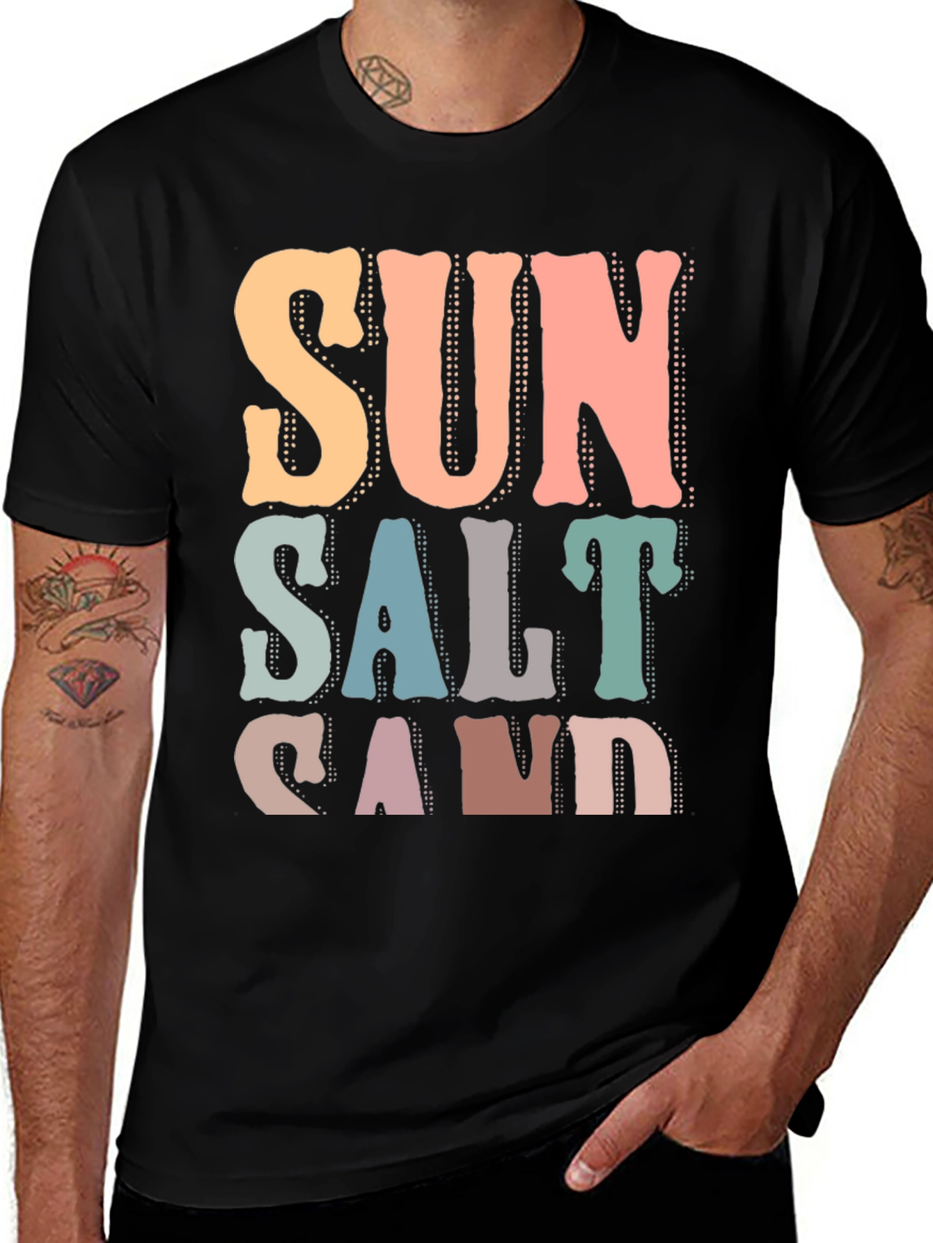 Variant 6 of Sun Salt Sand Graphic Tee - Summer Vibes T-Shirt