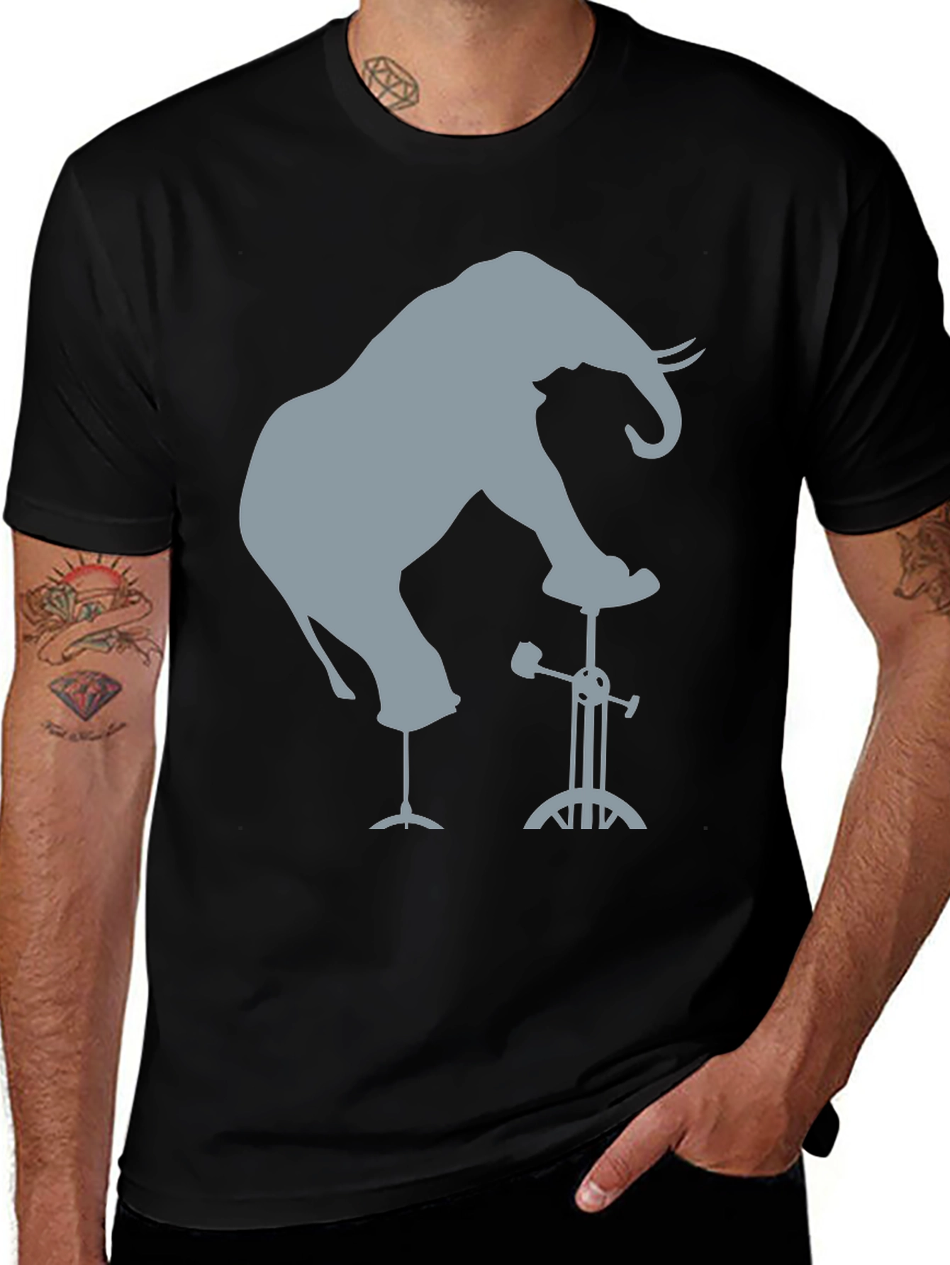 Variant 9 of Elephant Balance Act T-Shirt - Novelty Graphic Tee
