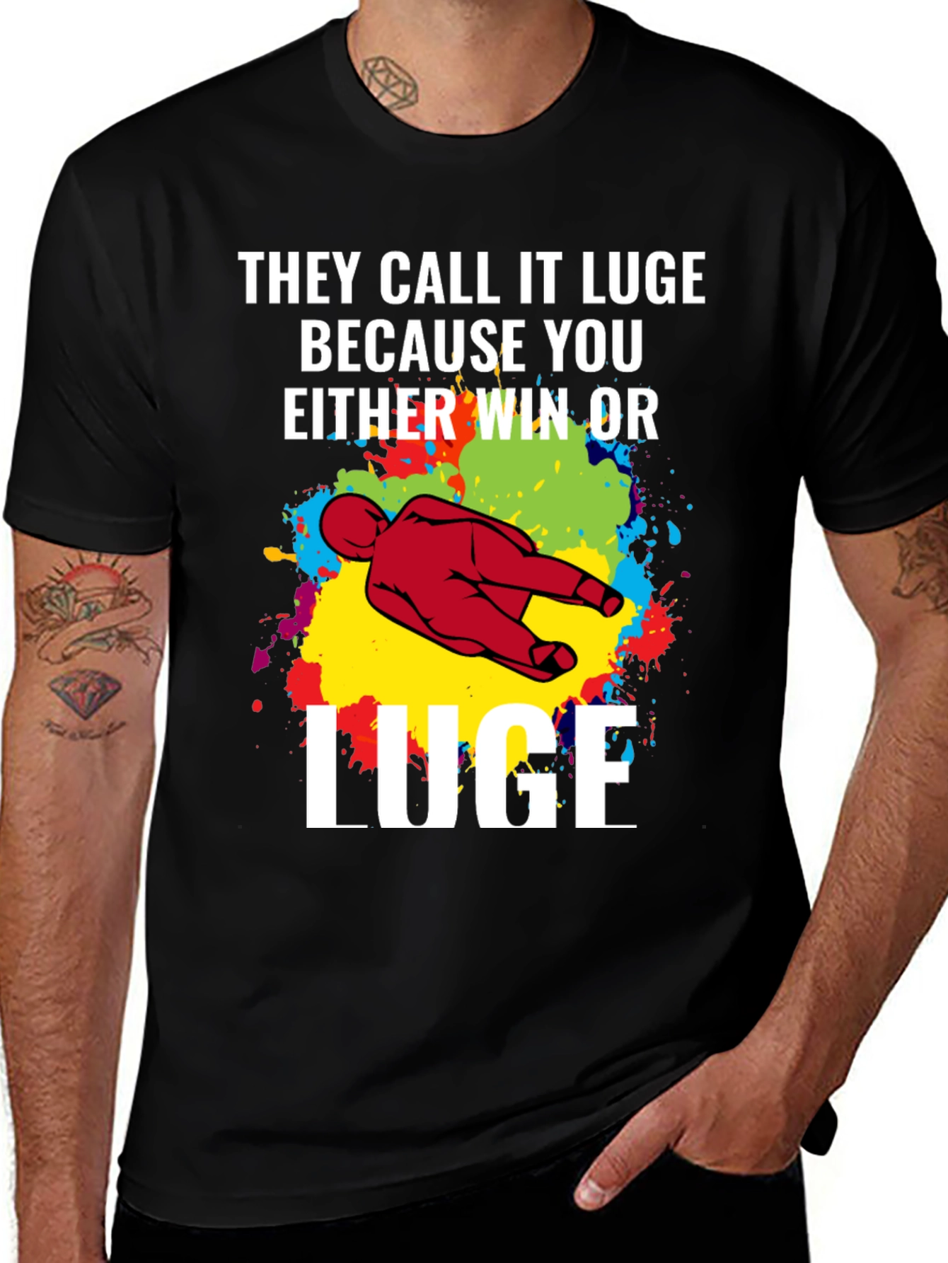 Variant 3 of Funny Luge T-Shirt - Win or Luge!