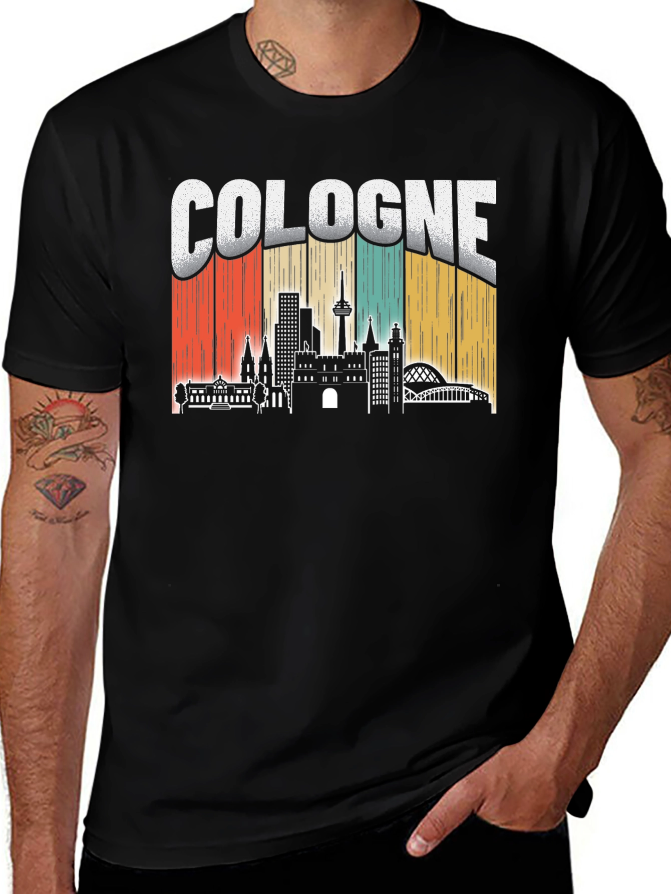Vintage Cologne Skyline Graphic T-Shirt