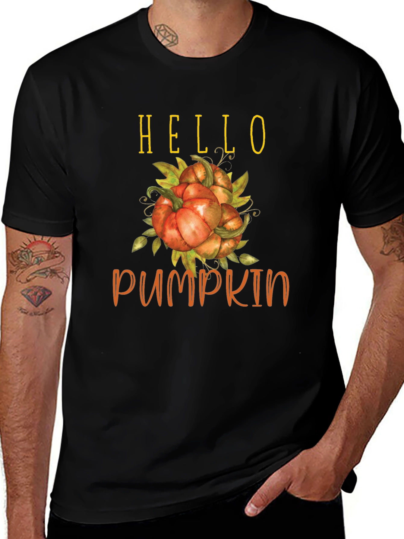 Variant 23 of Hello Pumpkin Graphic Tee - Fall Season Shirt