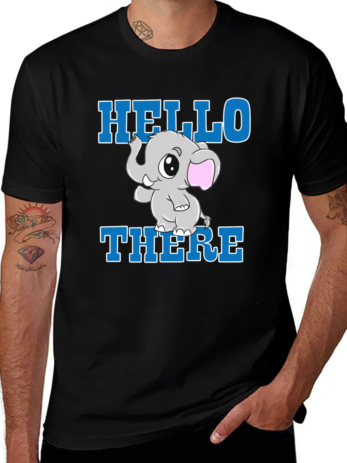 Variant 5 of Cute Elephant Graphic T-Shirt - Hello There!