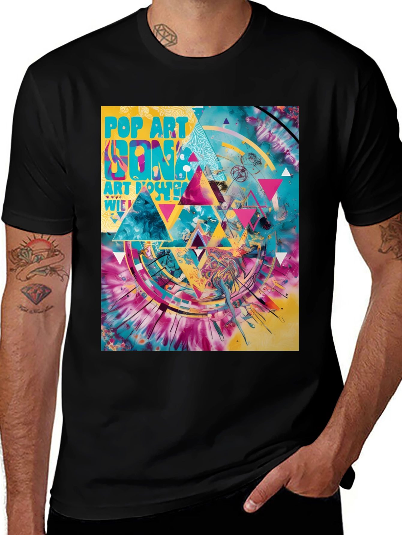 Variant 21 of Pop Art Men's Graphic T-Shirt