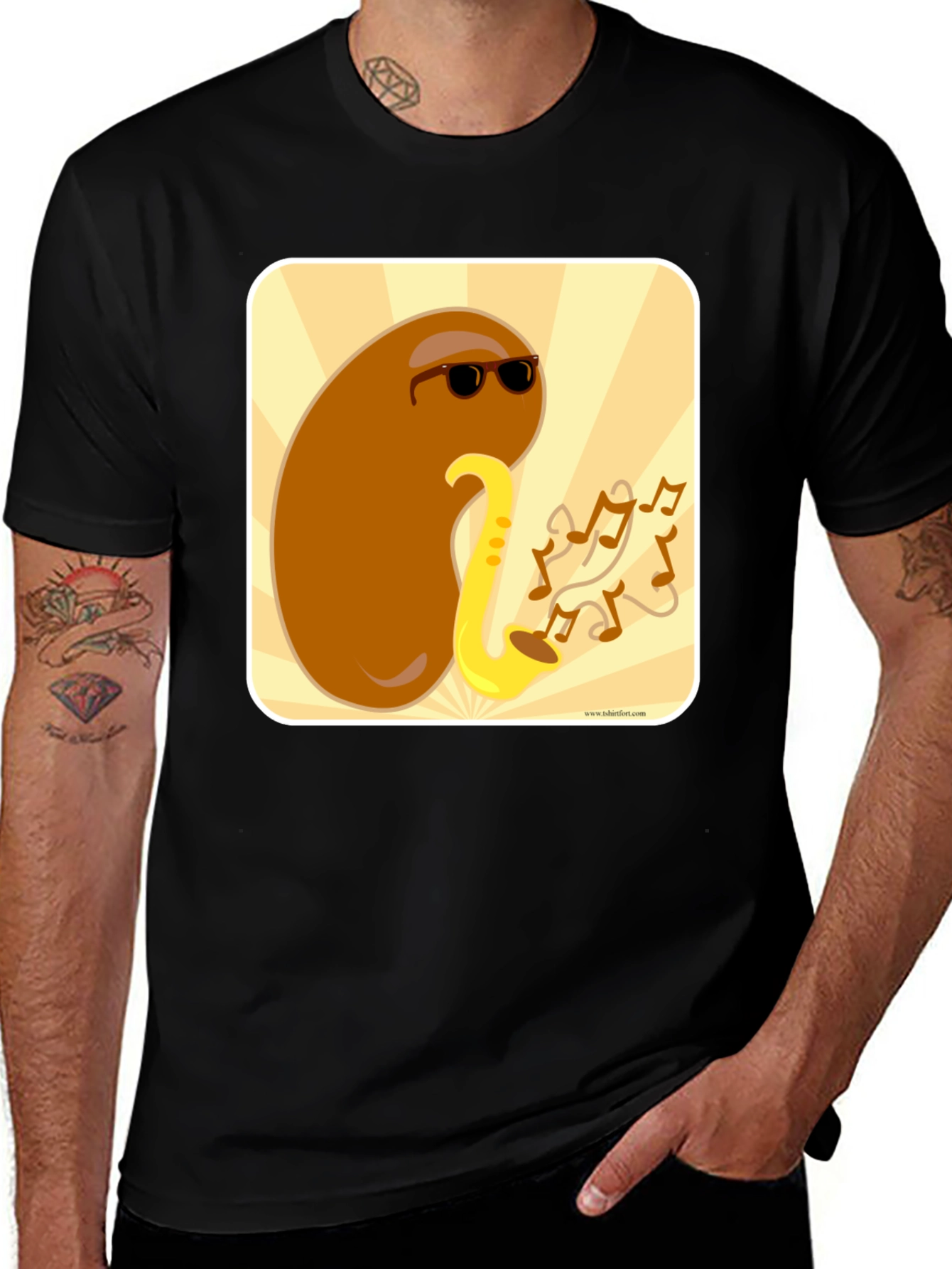 Variant 16 of Cool Bean Sax Player Graphic T-Shirt