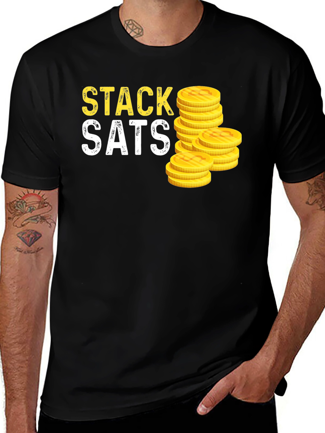 Stack Sats Crypto Tee - Bitcoin Hodler T-Shirt