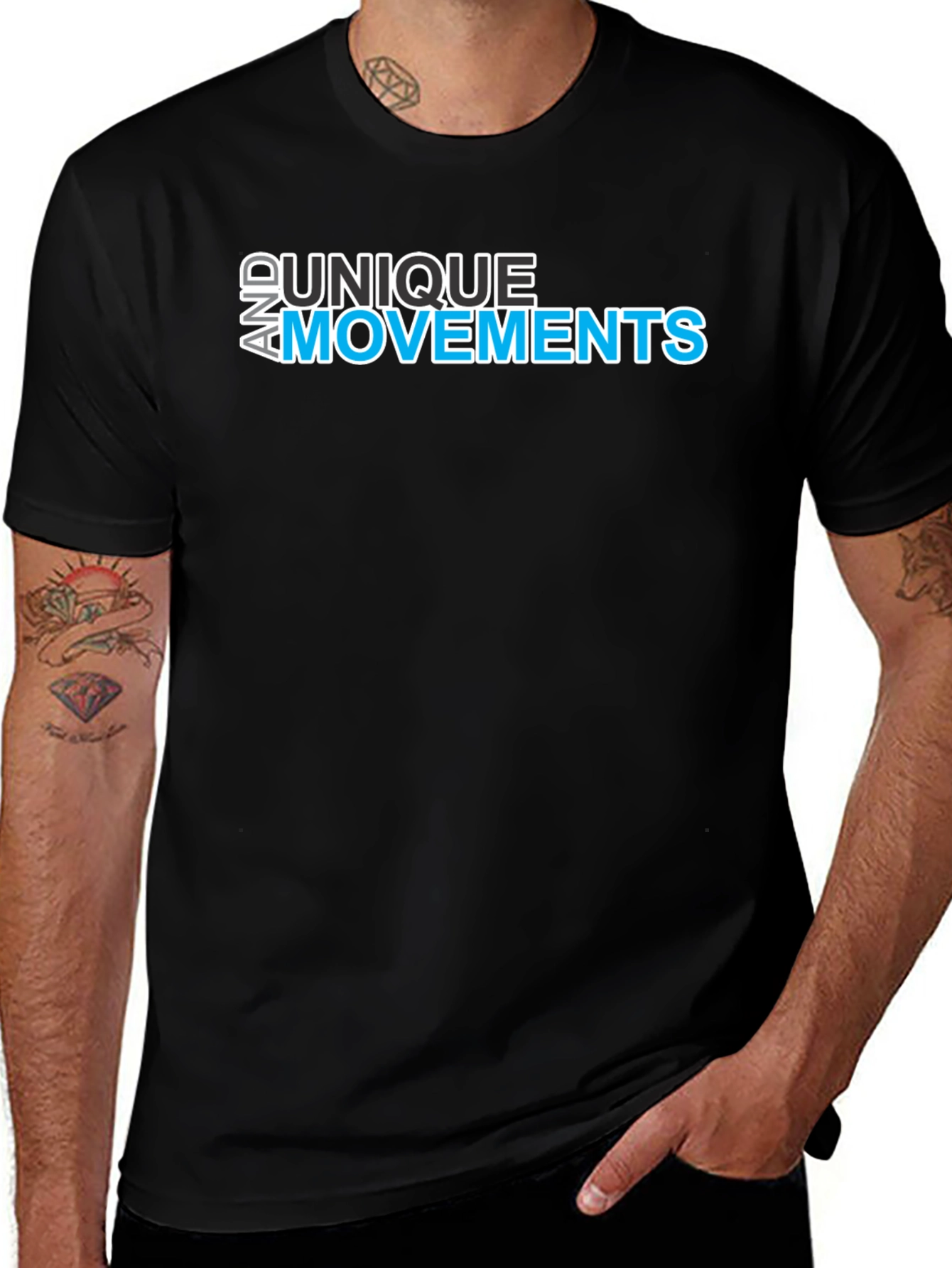 Variant 20 of Unique Movements Graphic Print Black T-Shirt