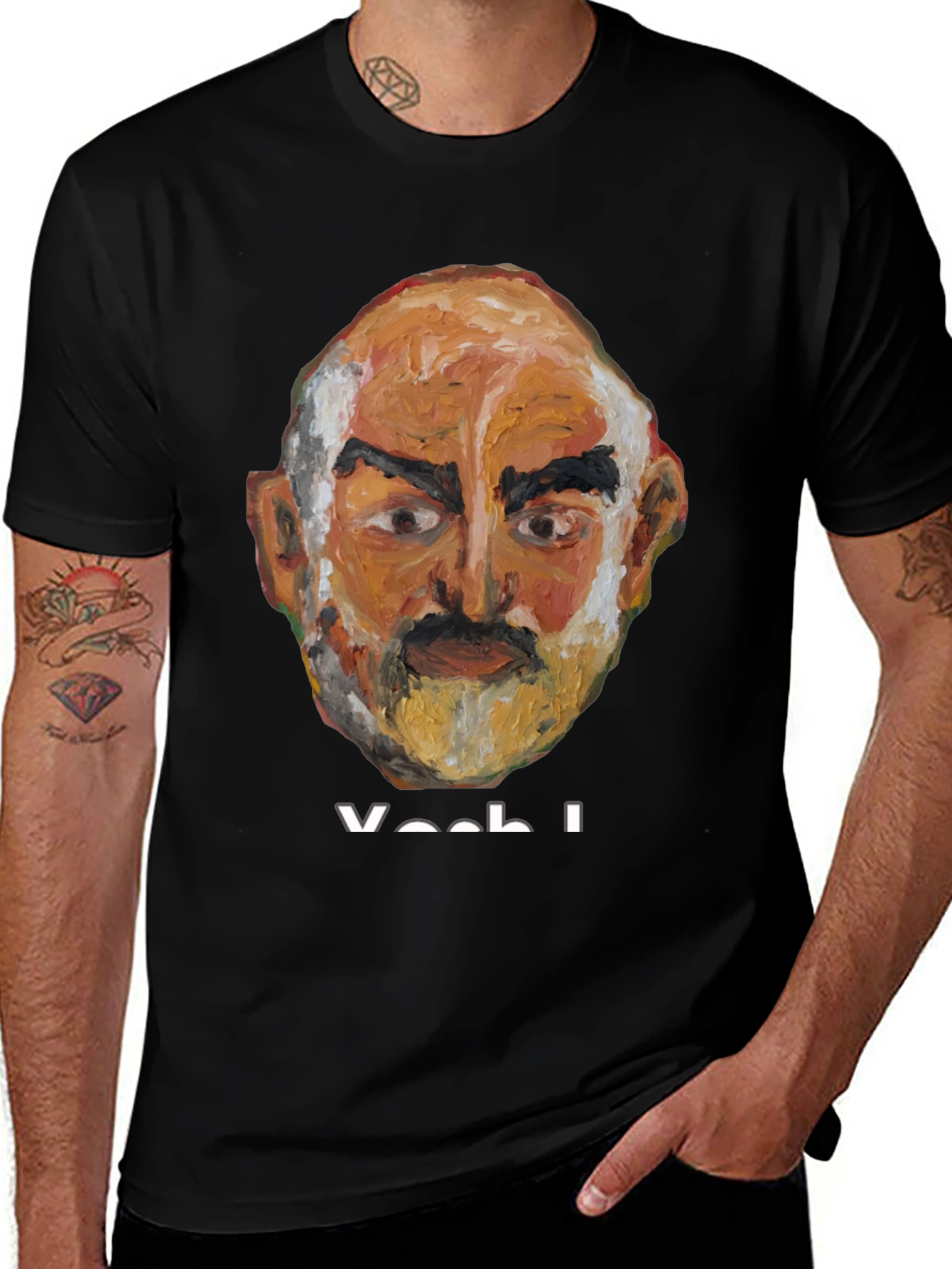 Variant 12 of Sean Connery Portrait Black T-Shirt