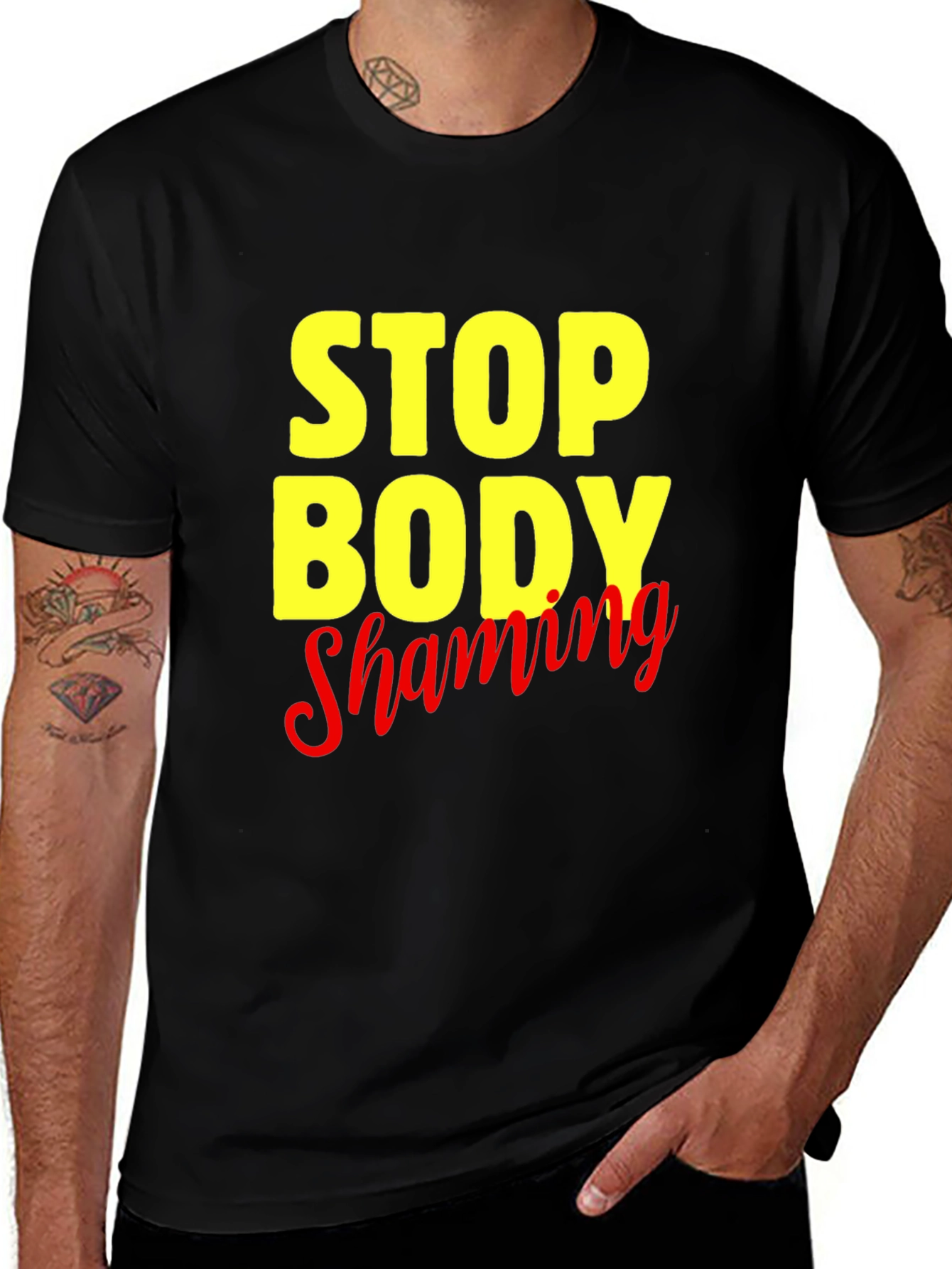 Stop Body Shaming Graphic Tee - Anti Bullying T-Shirt
