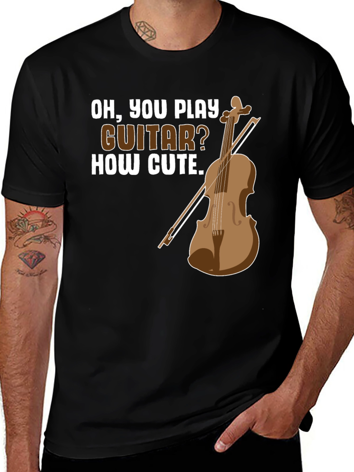 Variant 22 of Funny Violin T-Shirt - Oh, You Play Guitar? How Cute.