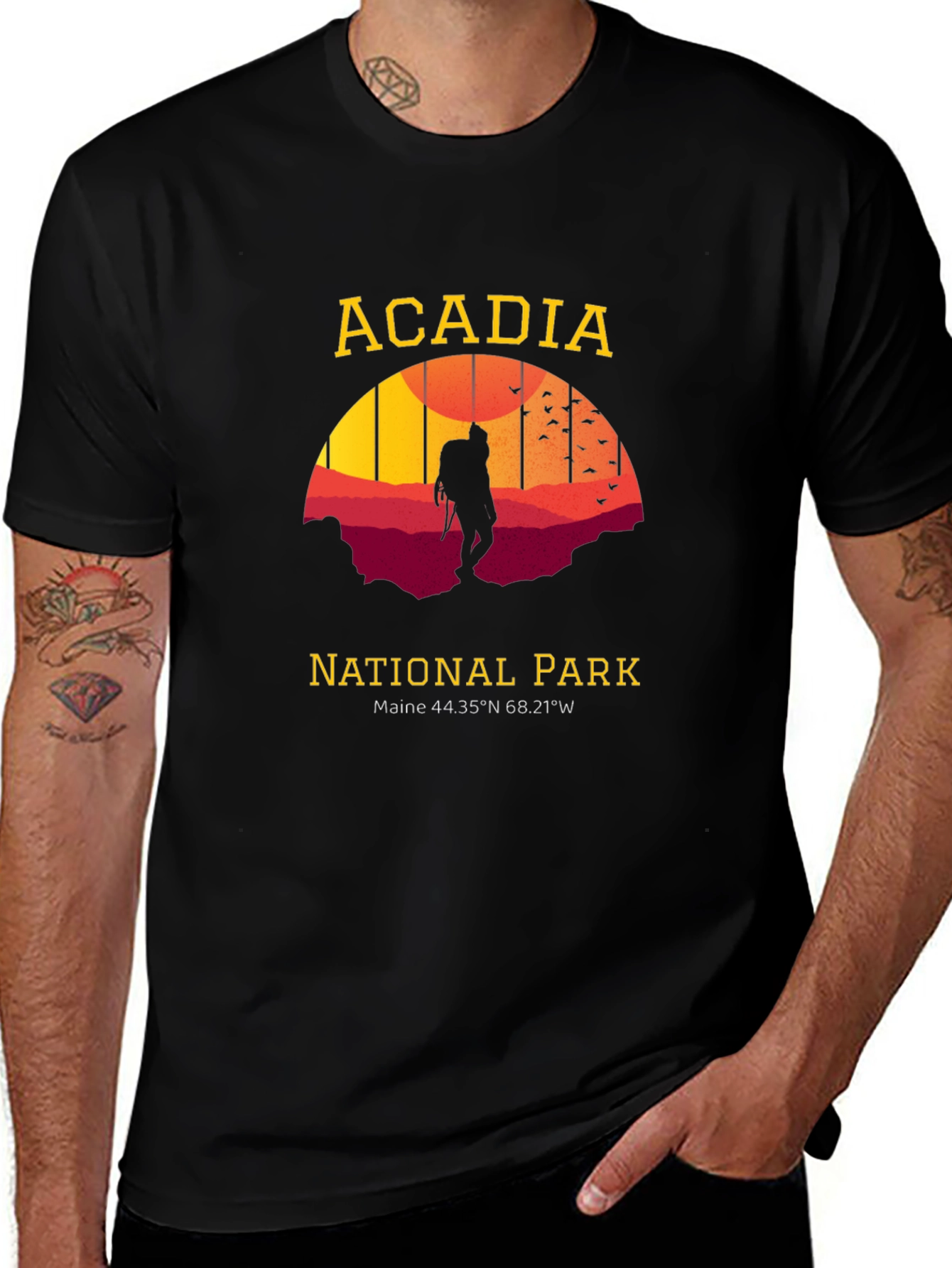 Variant 7 of Acadia National Park Hiker Graphic Tee