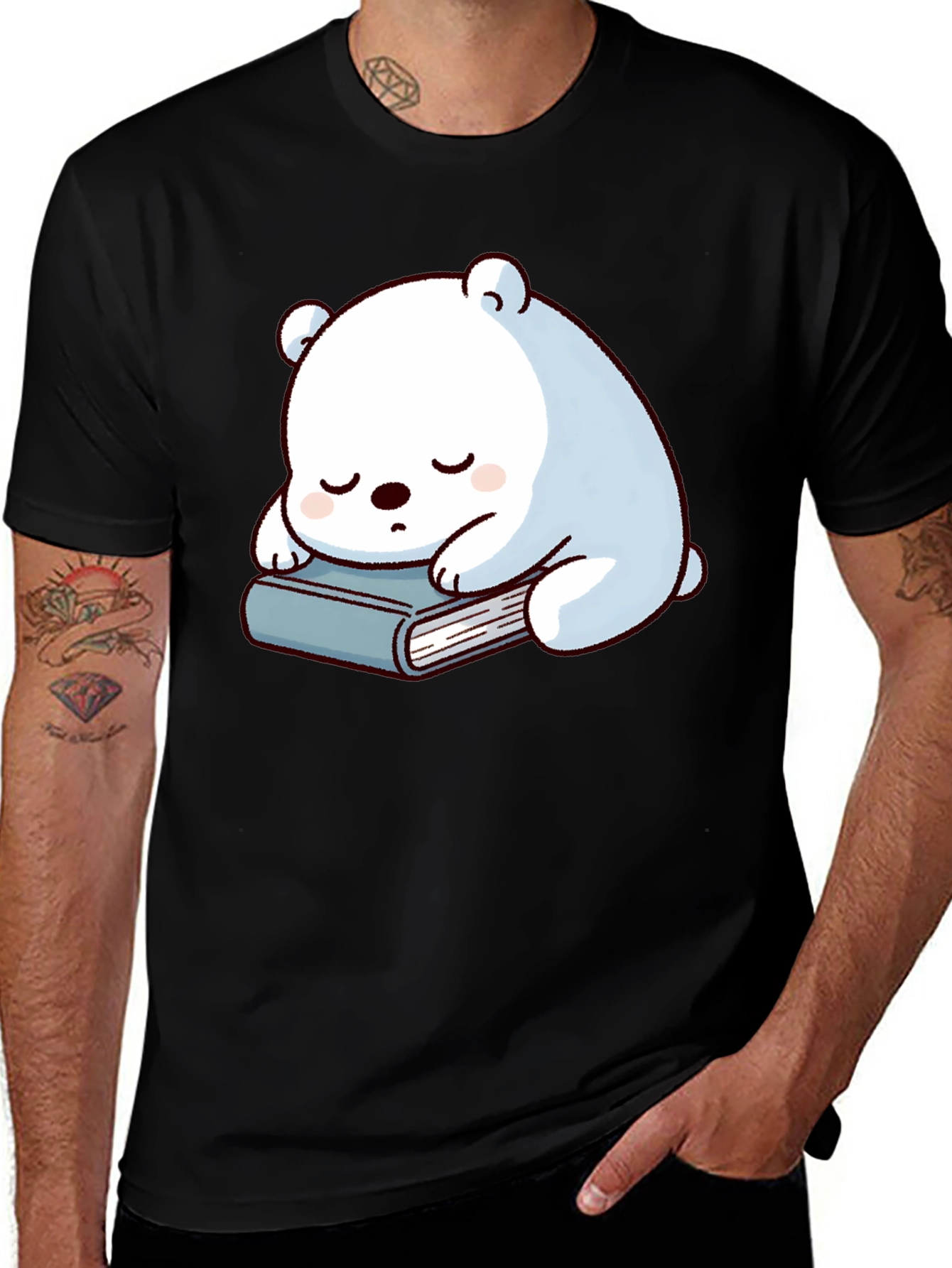 Variant 26 of Cute Sleeping Bear on Book T-Shirt