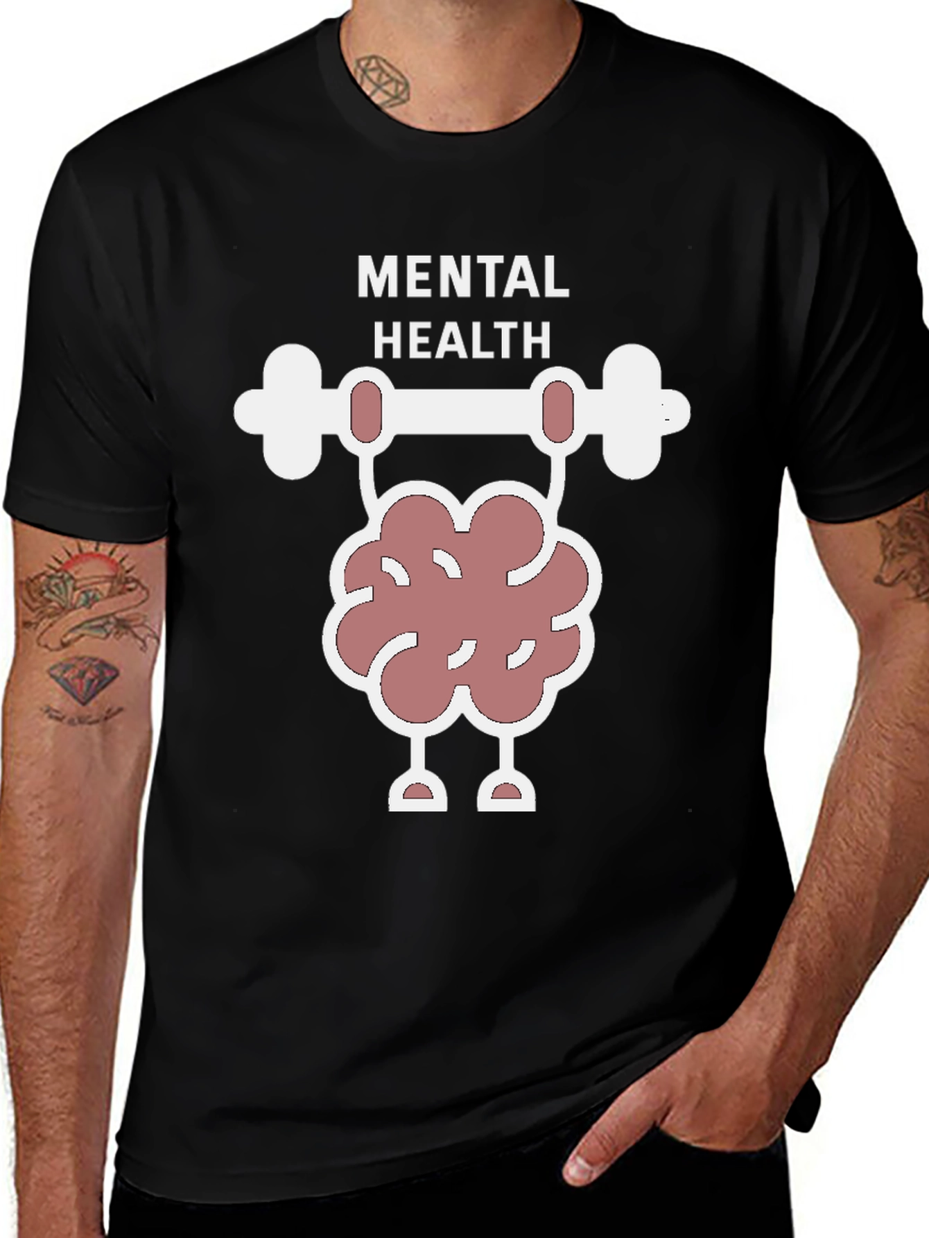Variant 10 of Mental Health Brain Lifting Weights T-Shirt