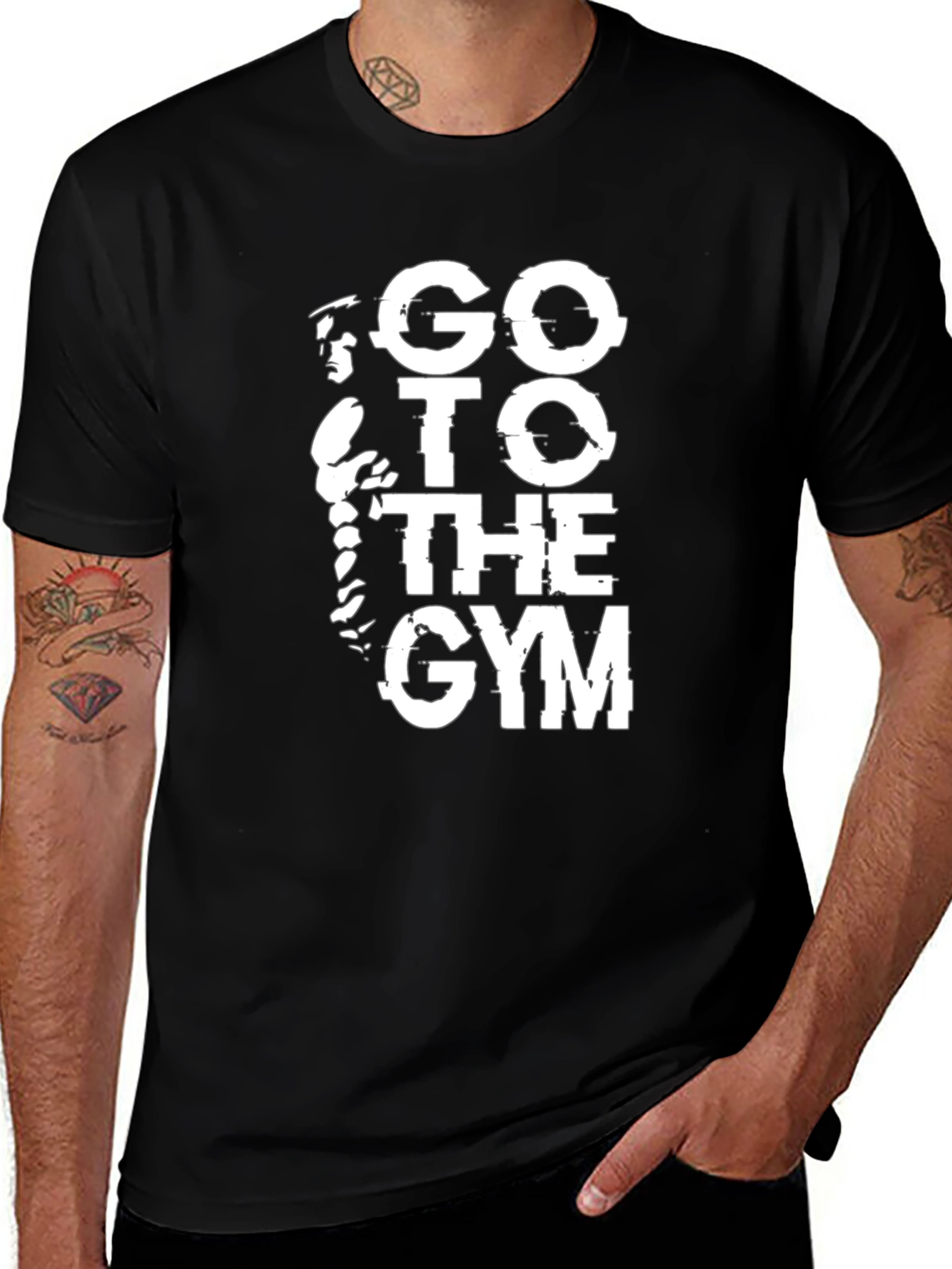 Variant 27 of Go To The Gym Black T-Shirt