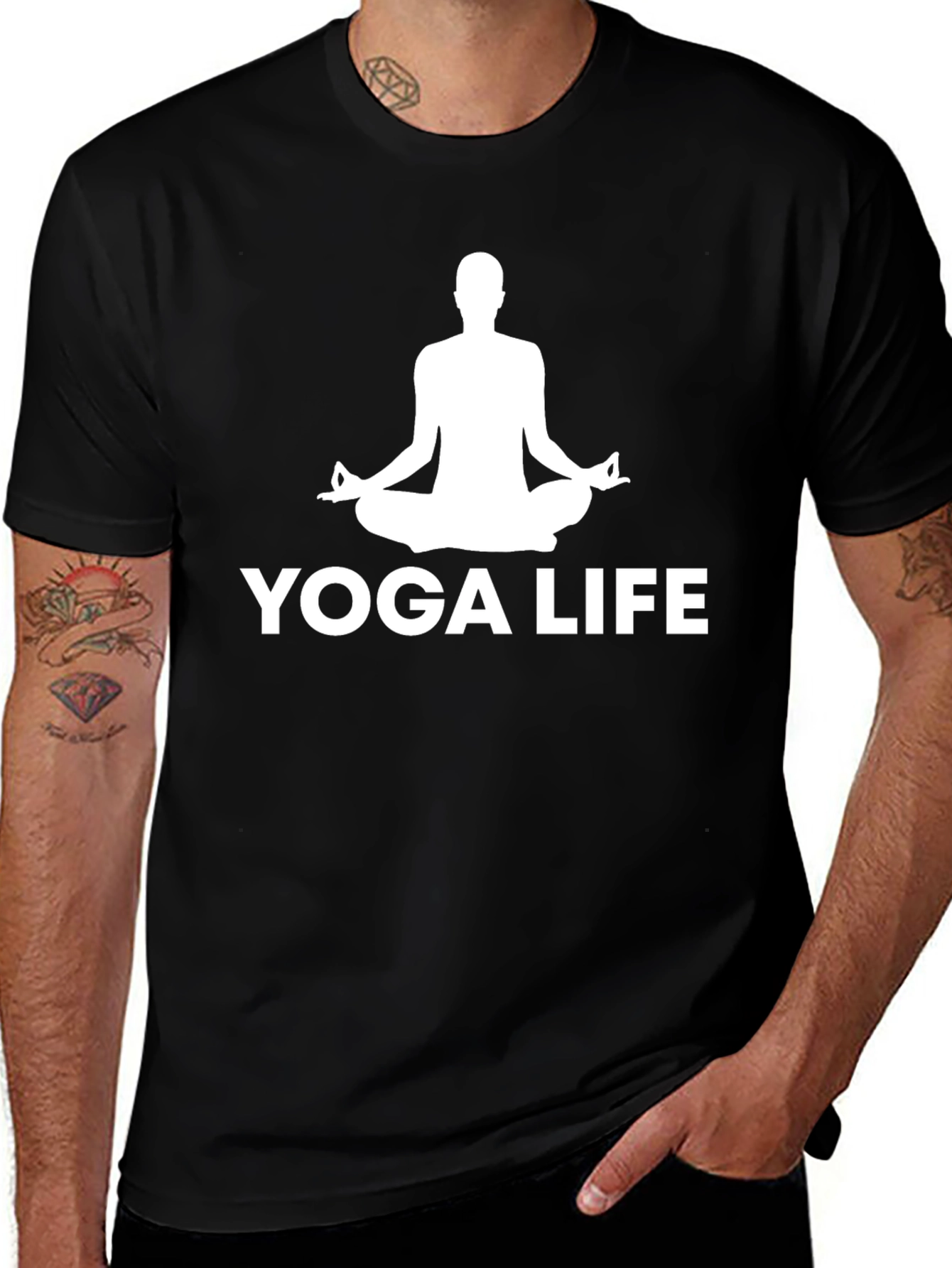 Variant 9 of Yoga Life Graphic Tee - Men's Black T-Shirt