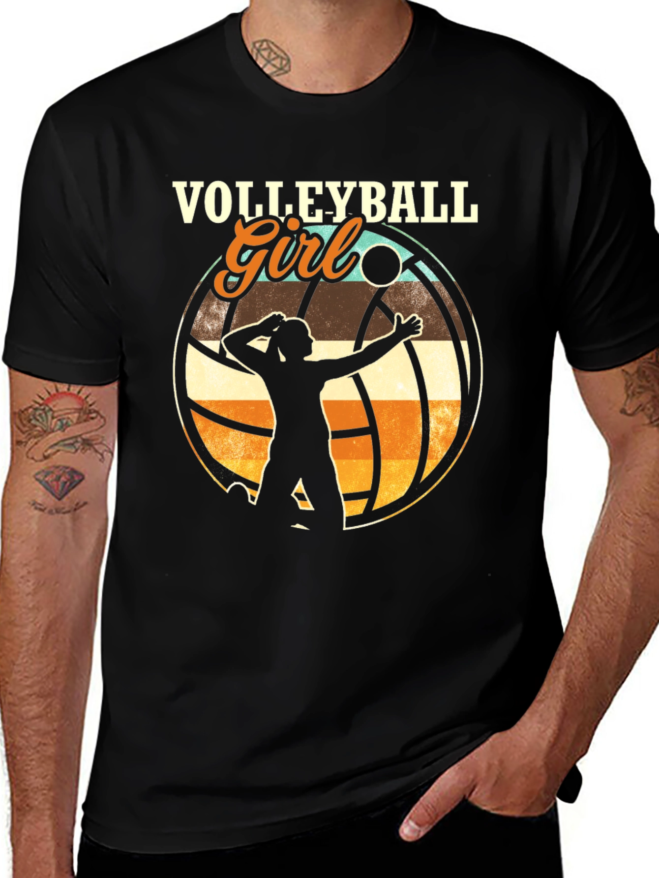 Variant 21 of Volleyball Girl Retro Graphic Tee - Perfect for Volleyball Lovers