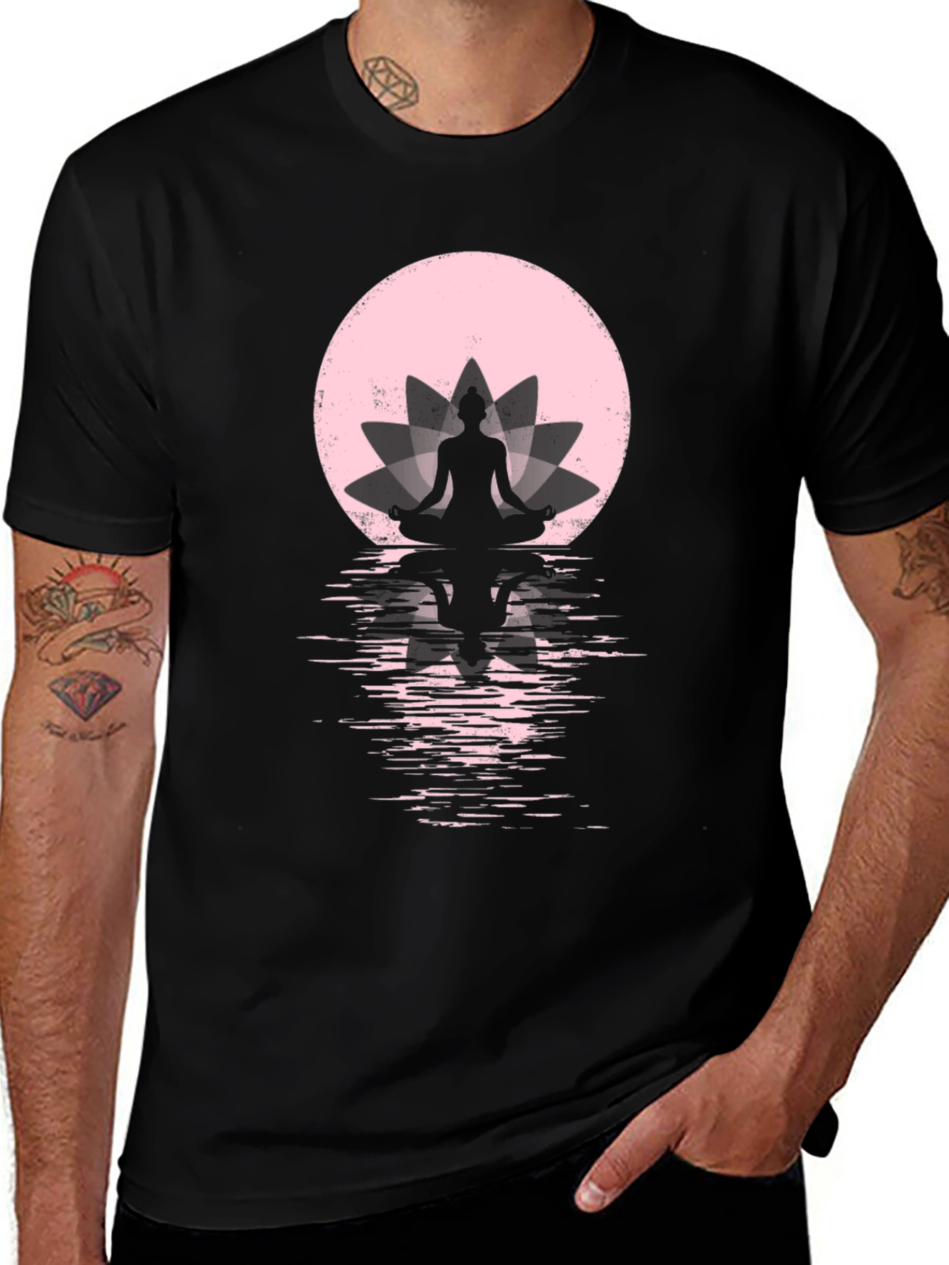 Variant 18 of Zen Yoga Lotus Silhouette Graphic Tee