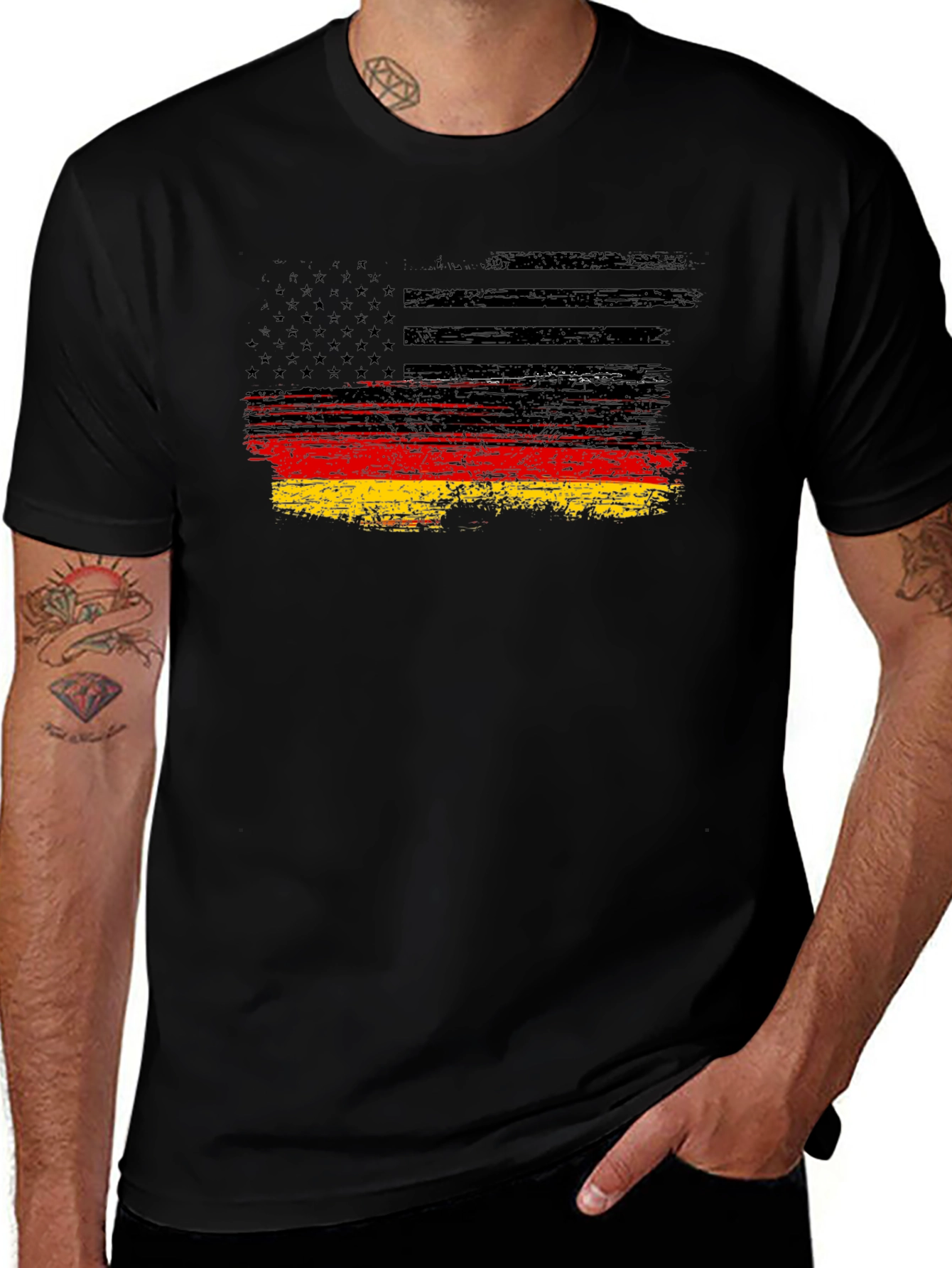 USA Germany Flag Graphic T-Shirt