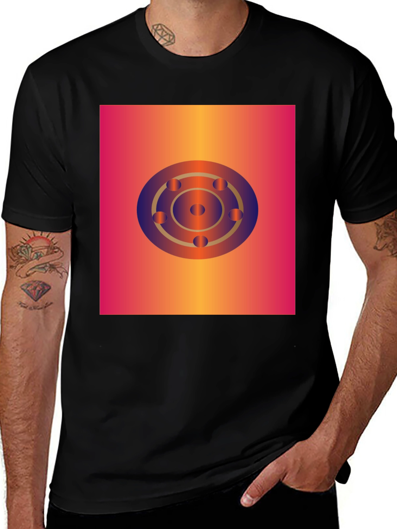 Variant 8 of Geometric Circle Graphic Tee - Abstract Design